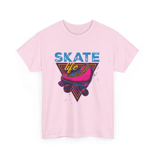 Adult Roller Skating T-Shirt - "Skate Life" - Pink Graphic