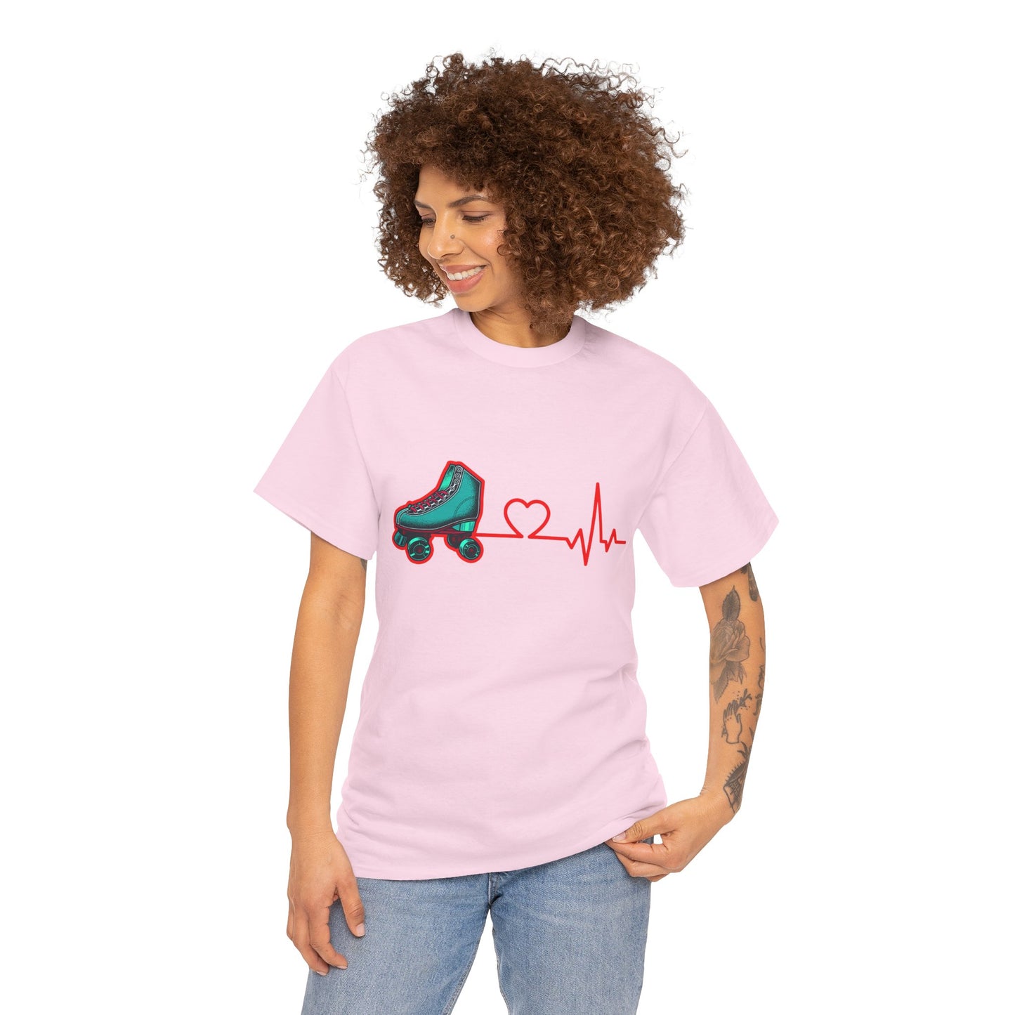 Adult Roller Skating T-Shirt - Heartbeat of Roller Skating - Rink Life Tee