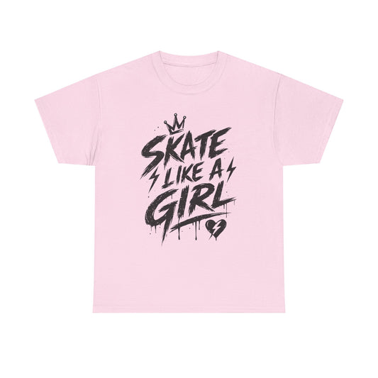 Adult Skate Like a Girl Women's T-Shirt | Roller Skating, Ice Skater, Roller Derby, Hockey & Rink Life Tee