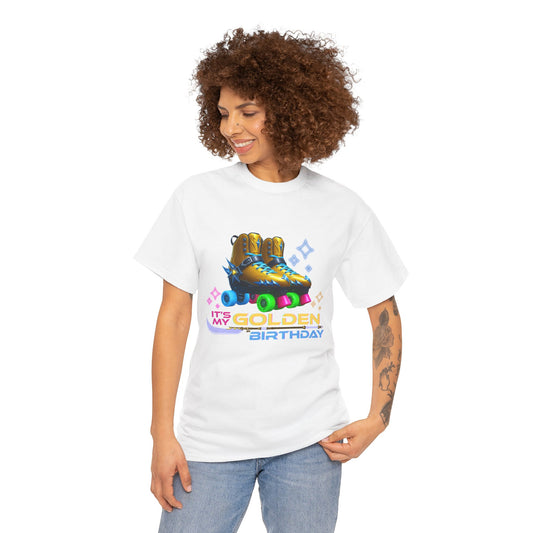 It's My Golden Birthday - Adult and Teens Roller Skate Graphic T-Shirt – 100% Cotton, Female