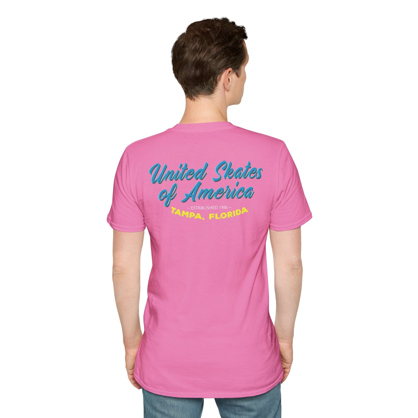 Tampa FL - Adult "Skate Life" Roller Skater T-Shirt (Blue Graphic)