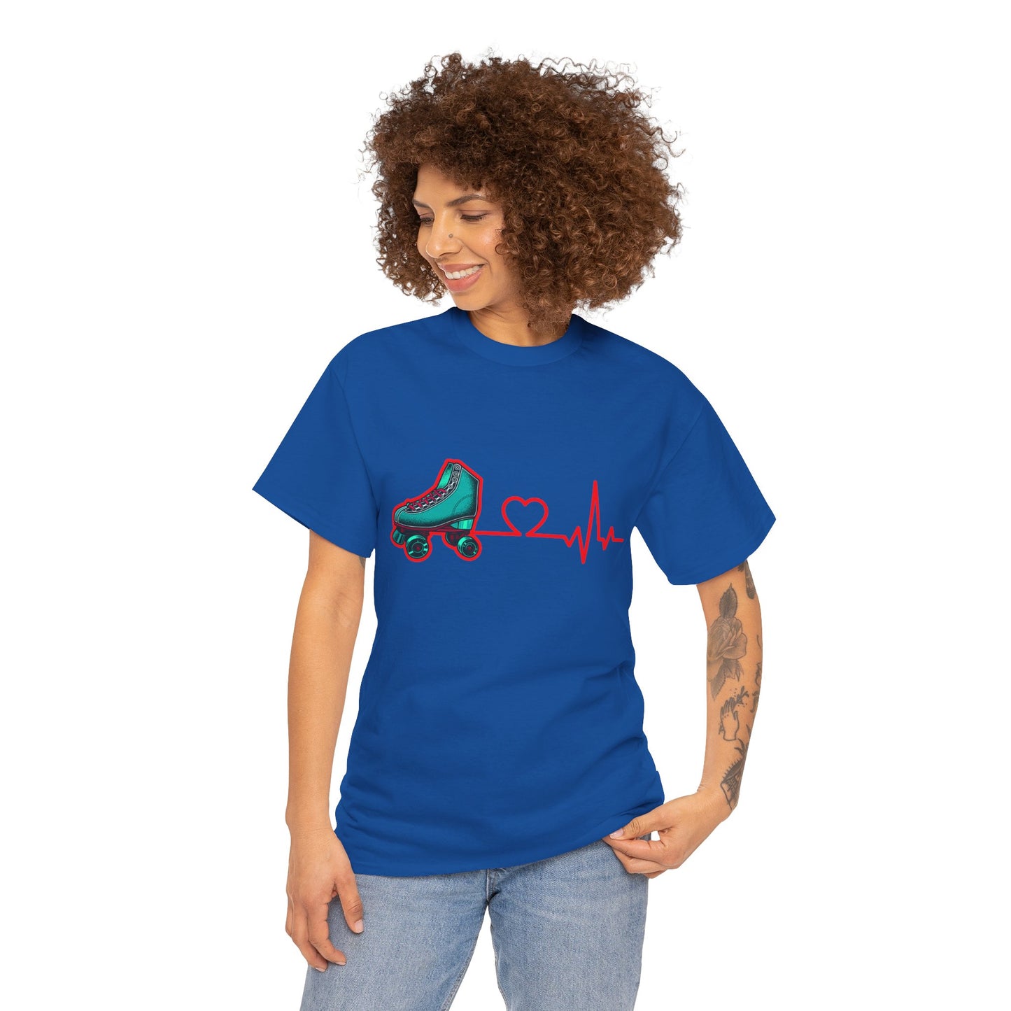 Adult Roller Skating T-Shirt - Heartbeat of Roller Skating - Rink Life Tee