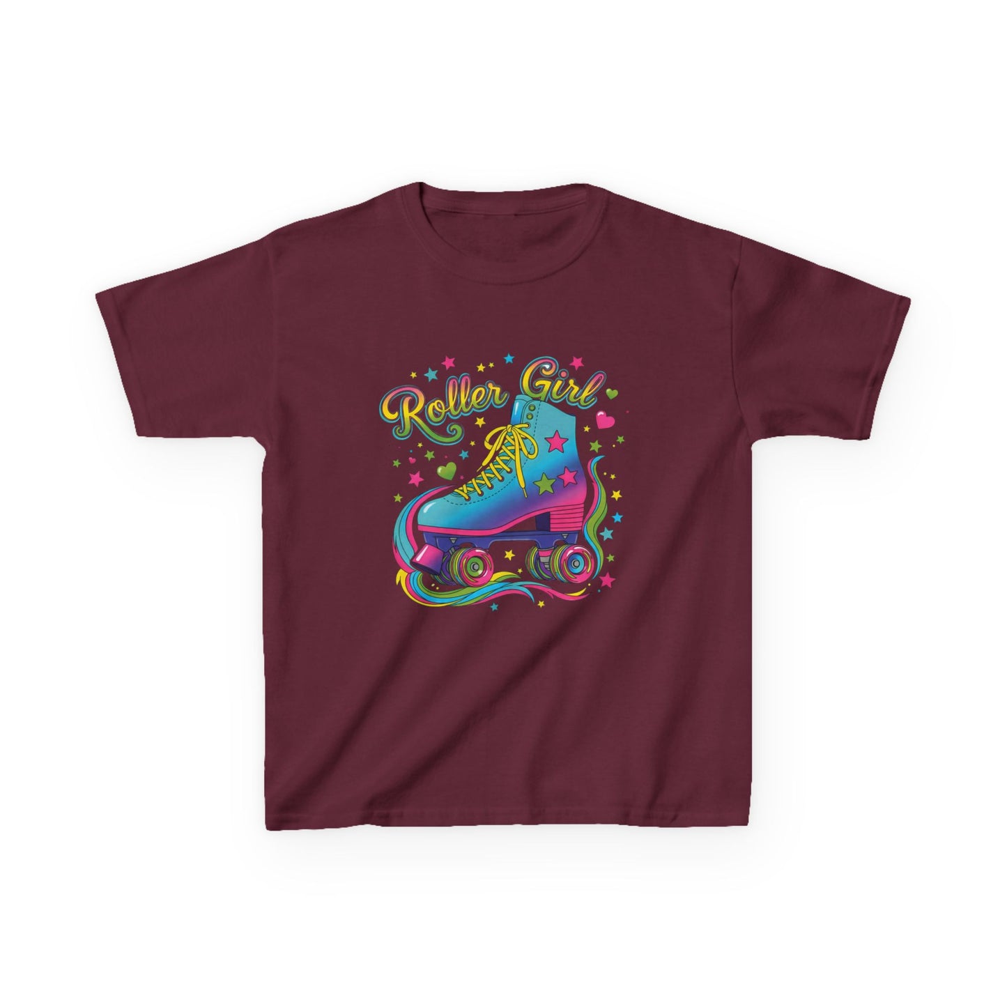 Girl's Roller Skating T-shirt - Roller Girl - Retro Graphic Shirt for Kids