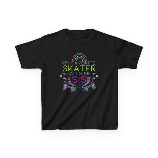 Girl's Birthday T-Shirt - My Favorite Skater Calls Me Sis - Graphic Tee for Kids