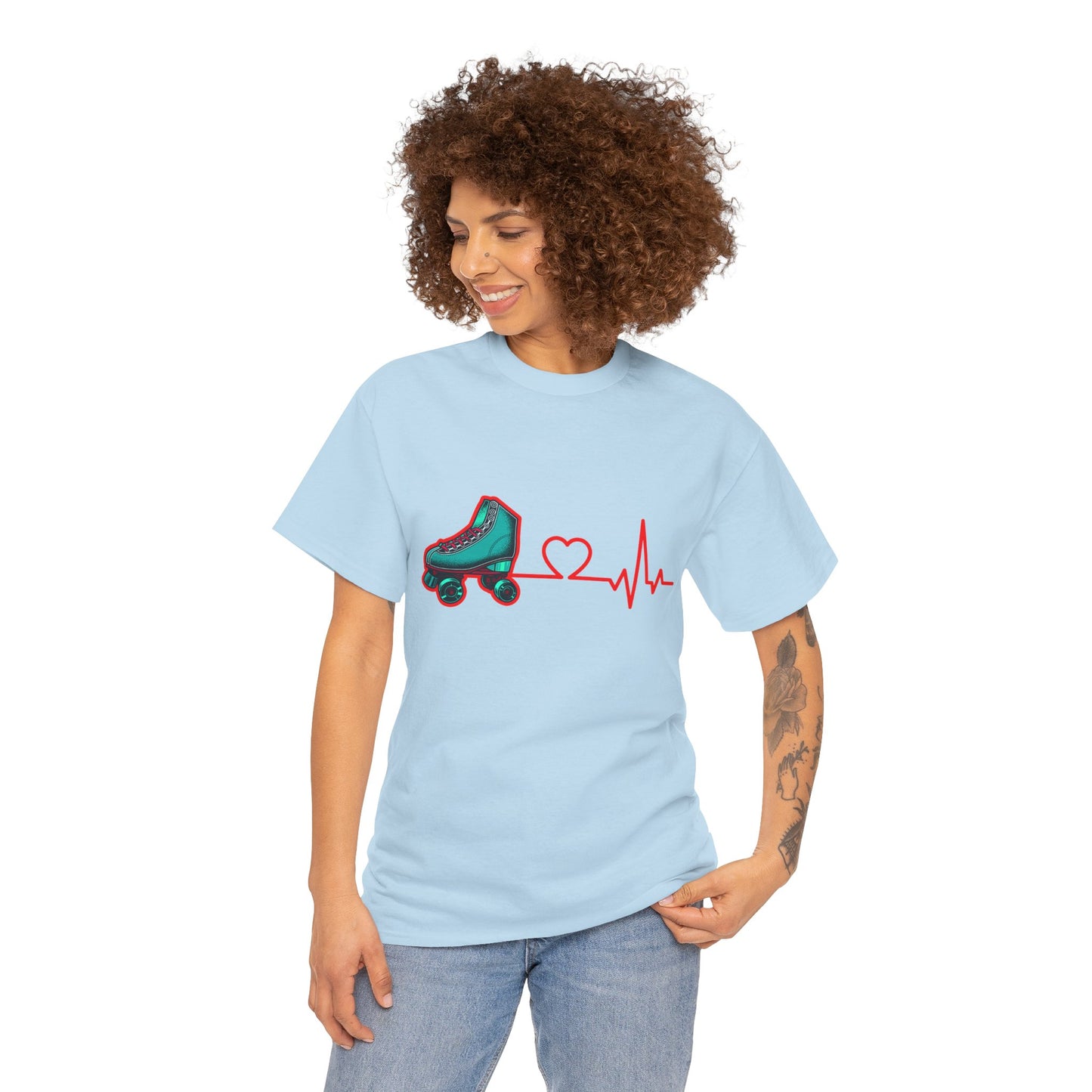 Adult Roller Skating T-Shirt - Heartbeat of Roller Skating - Rink Life Tee