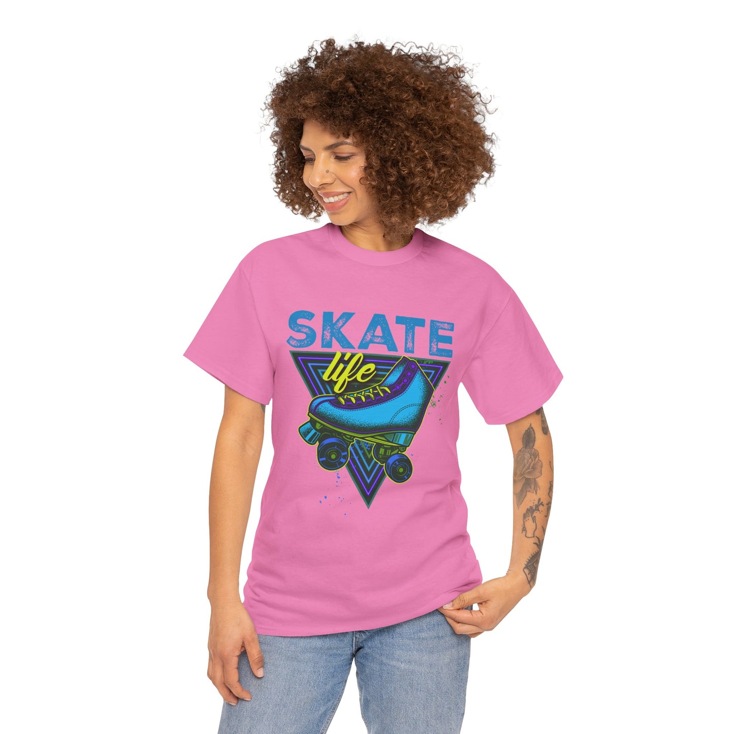 Unisex Roller Skating T-Shirt "Skate Life" Blue Graphic