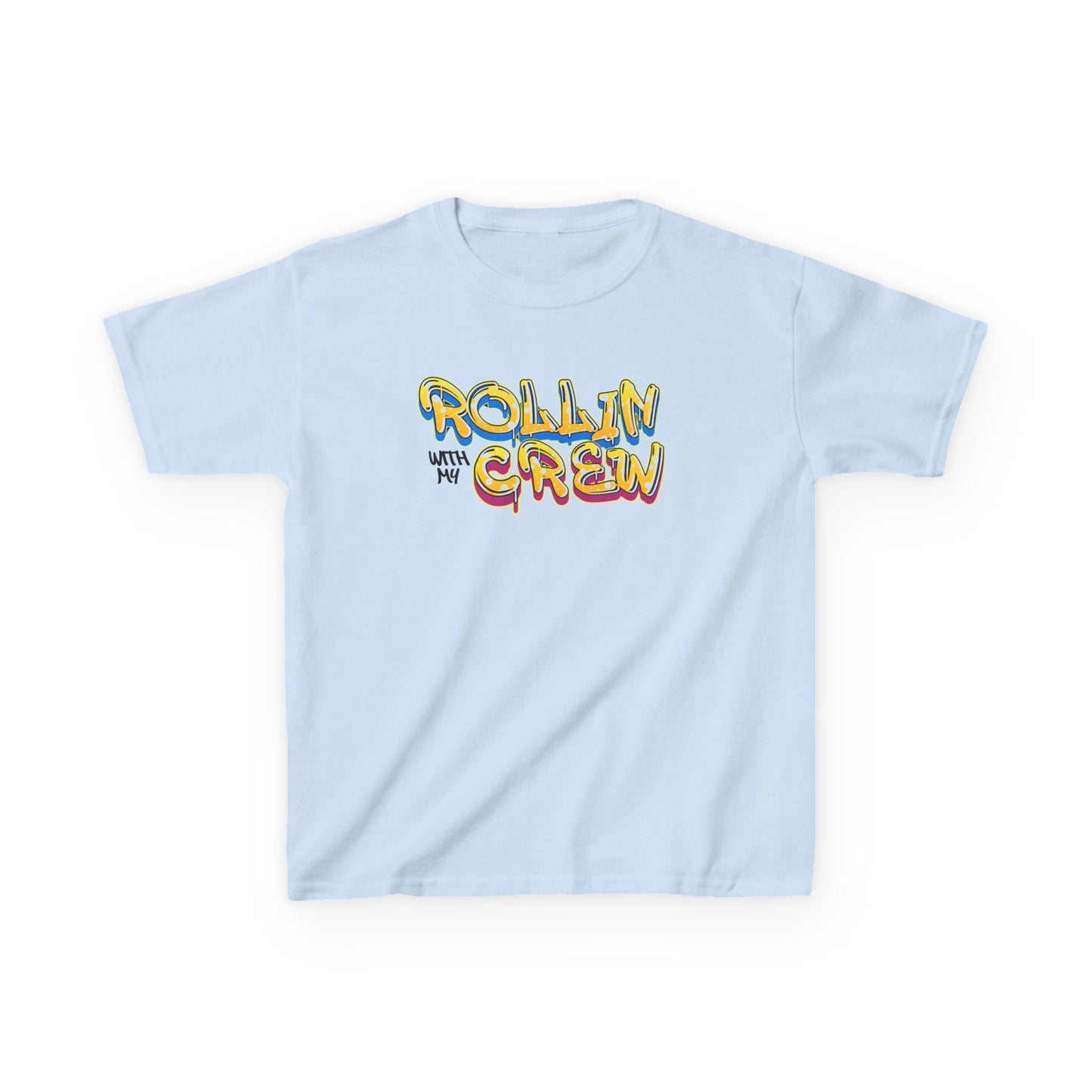 Kid's Roller Skating T-Shirt - Rollin With My Crew - Birthday Party Tee