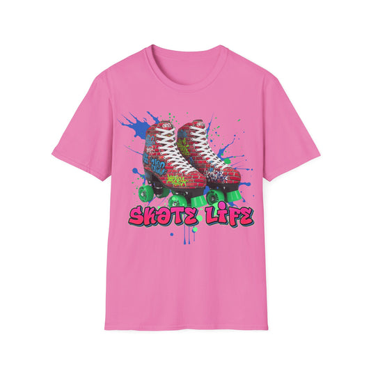 Adult "Skate Life" Paint Splattered Skates T-Shirt - United Skates of America - Tampa, FL