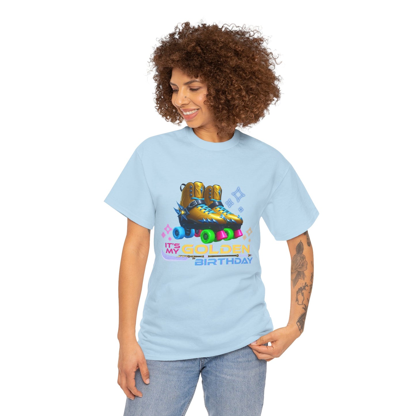 It's My Golden Birthday  - Adult and Teens Roller Skate Graphic T-Shirt – 100% Cotton, Female