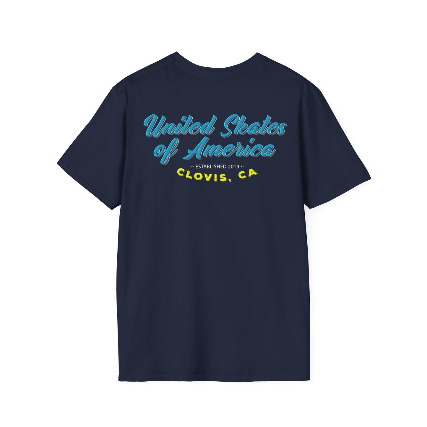 Clovis, CA - Adult "Skate Life" Roller Skater T-Shirt (Blue Graphic)