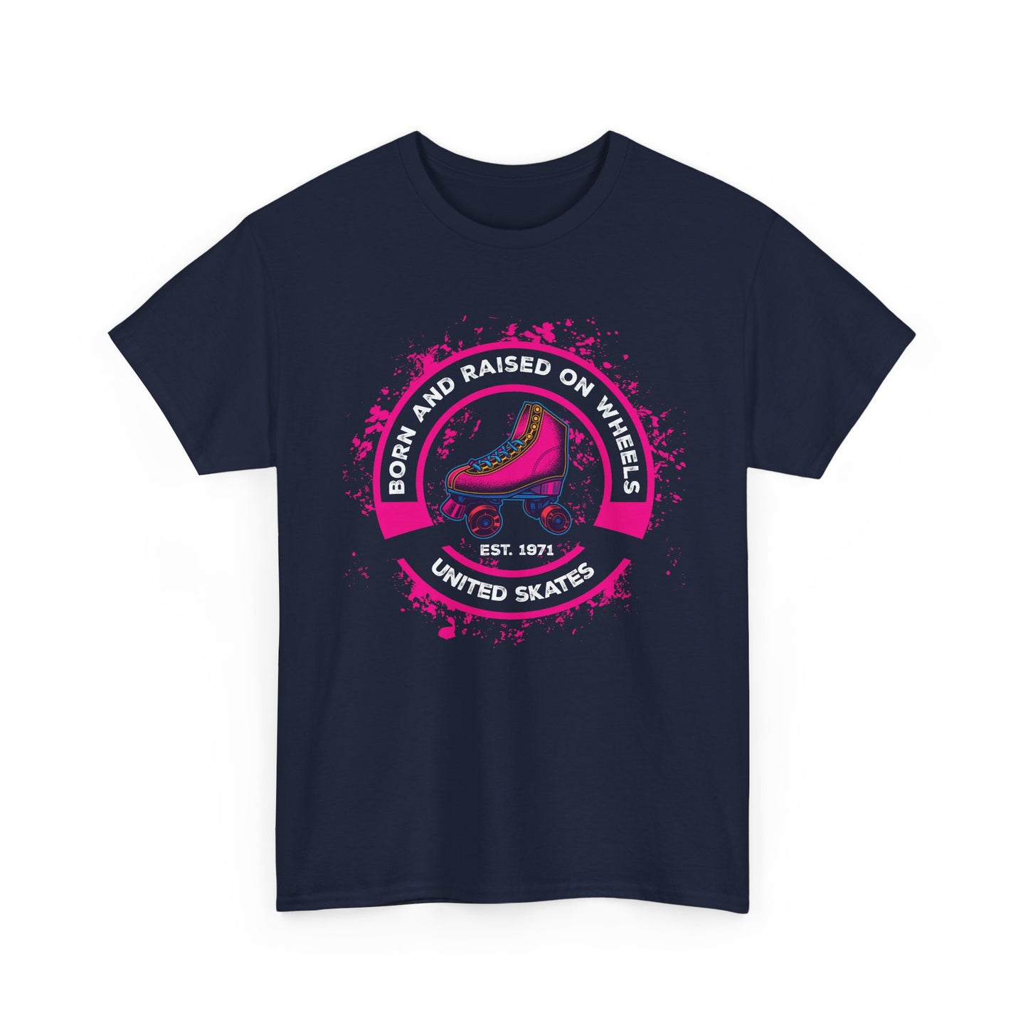 Adult "Born & Raised on Wheels" Roller Skating T-Shirt