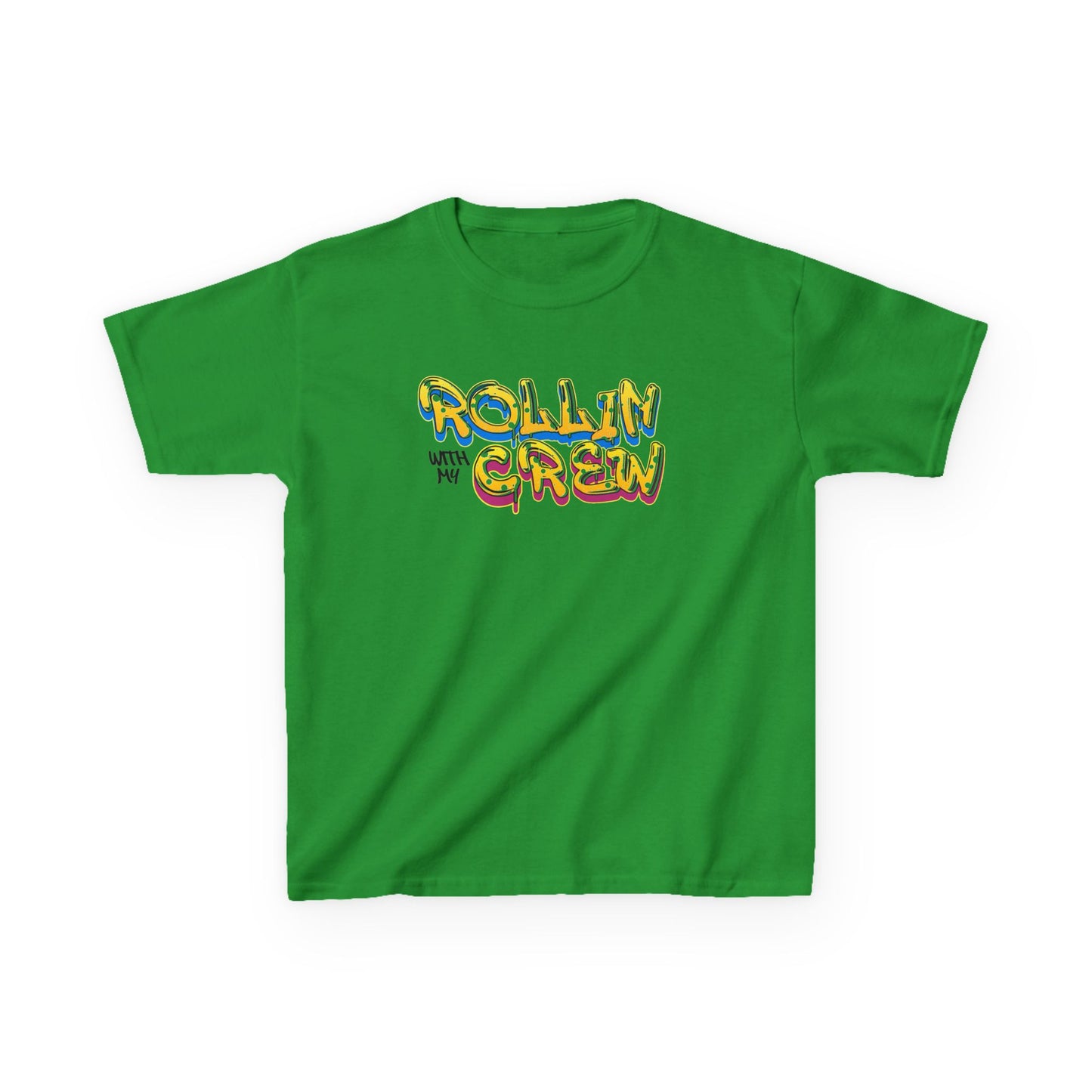 Kid's Roller Skating T-Shirt - Rollin With My Crew - Birthday Party Tee