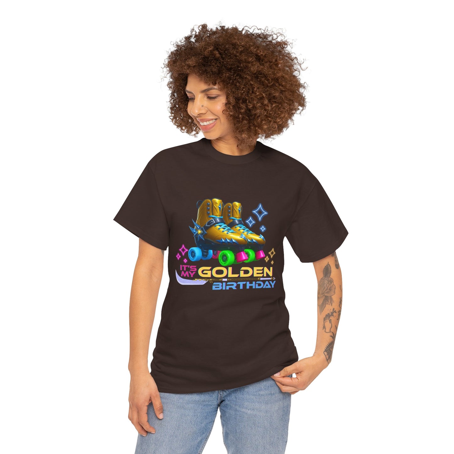 It's My Golden Birthday  - Adult and Teens Roller Skate Graphic T-Shirt – 100% Cotton, Female