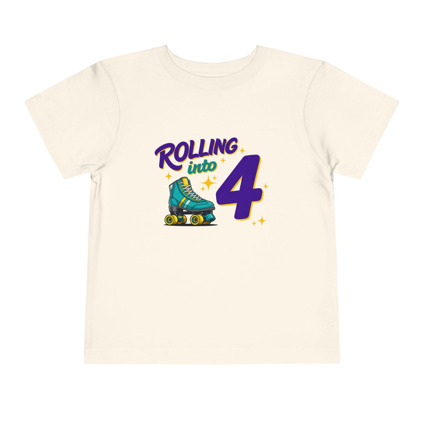 Kid's "Rolling Into 4" Birthday T-Shirt for 4 Year Old Child