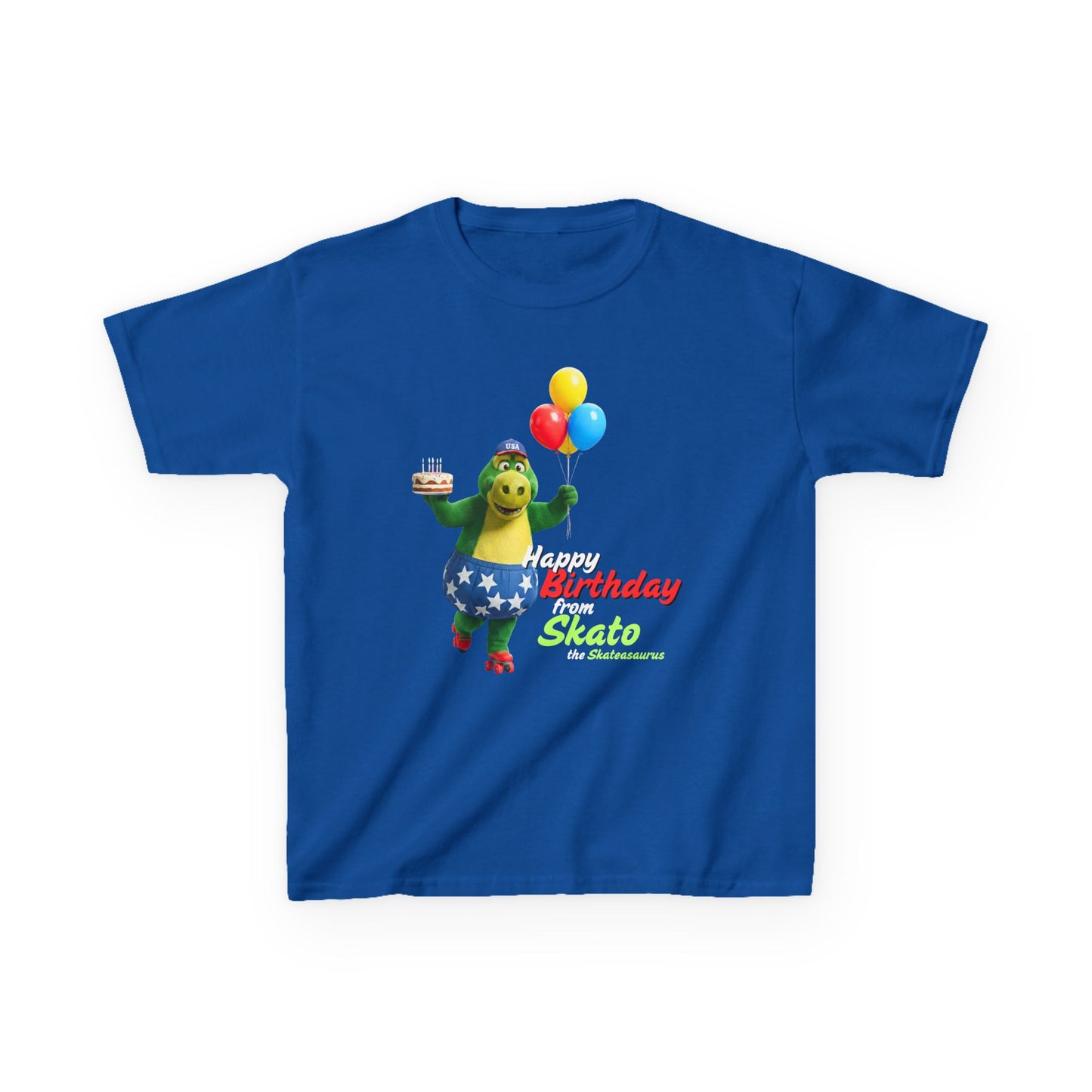 Kid's Roller Skating Birthday T-Shirt - Happy Birthday from Skato - Tee for Boys and Girls