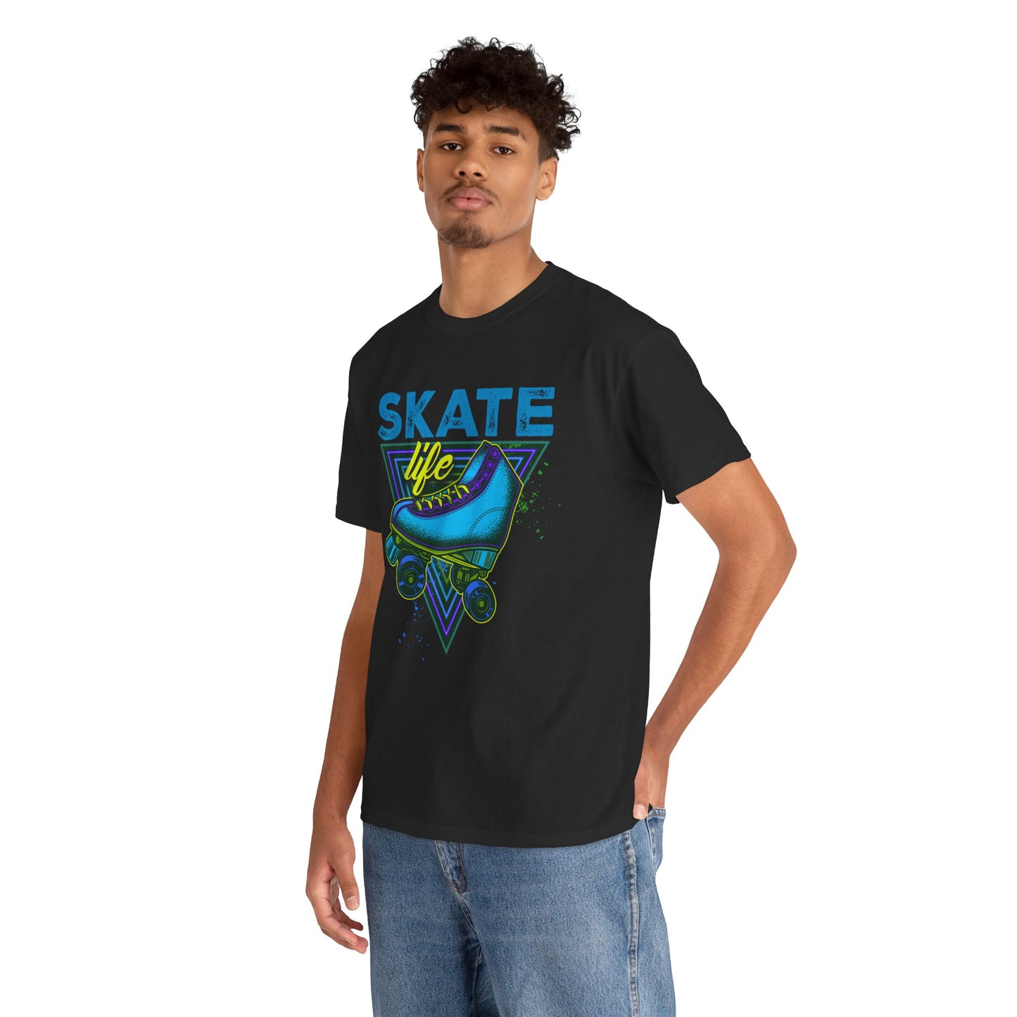 Jackson, NJ - Adult "Skate Life" Roller Skater T-Shirt (Blue Graphic)