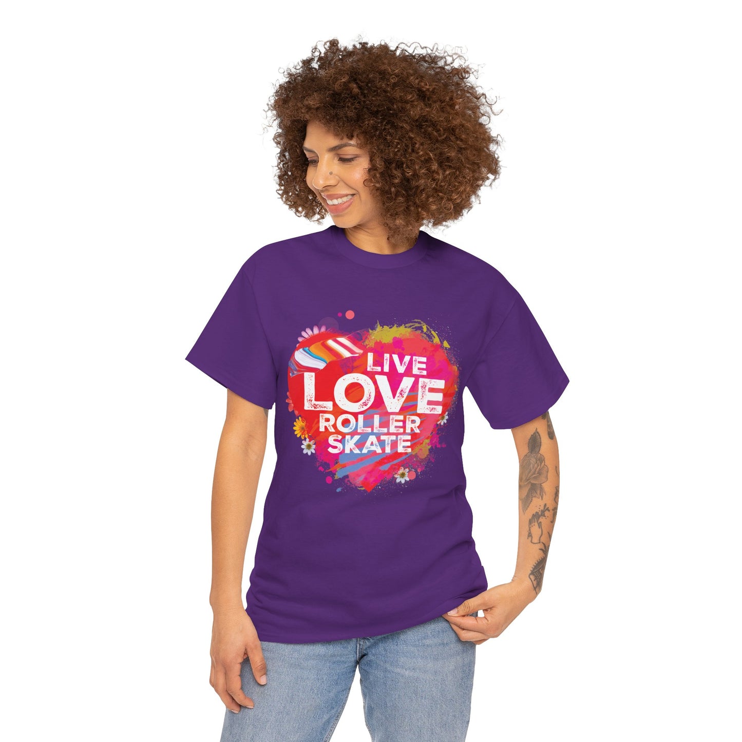 Women's "Live Love Roller Skate" T-Shirt for Skating Lovers