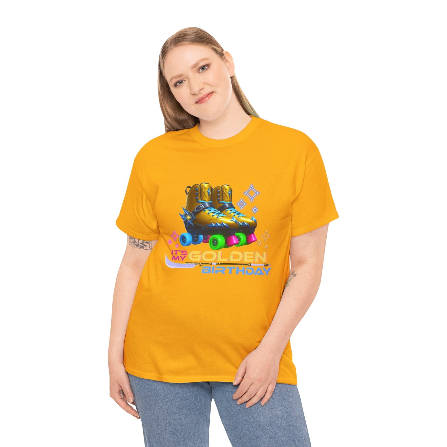 It's My Golden Birthday  - Adult and Teens Roller Skate Graphic T-Shirt – 100% Cotton, Female