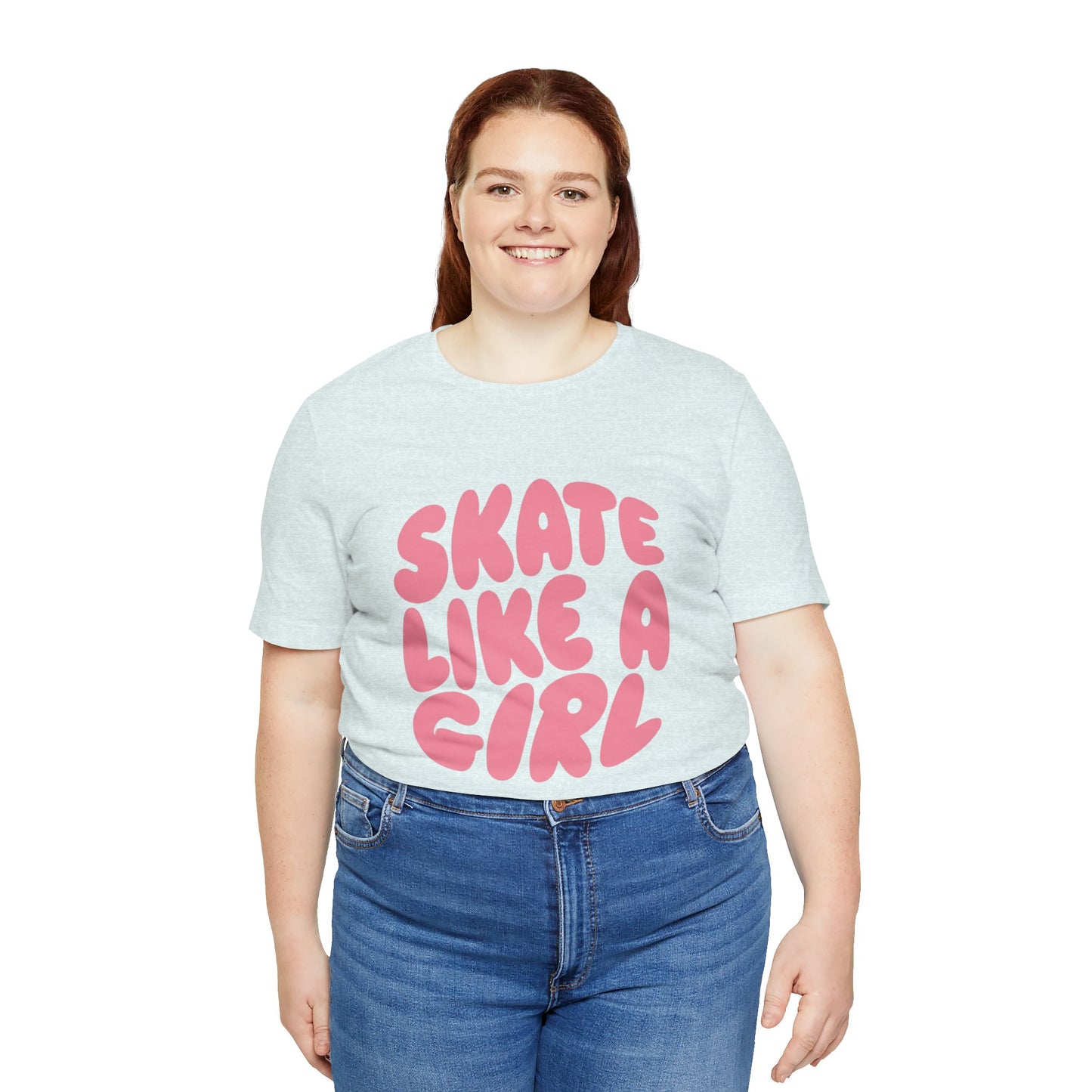 Women's "Skate Like A Girl" Roller Skate Graphic Cotton T-Shirt