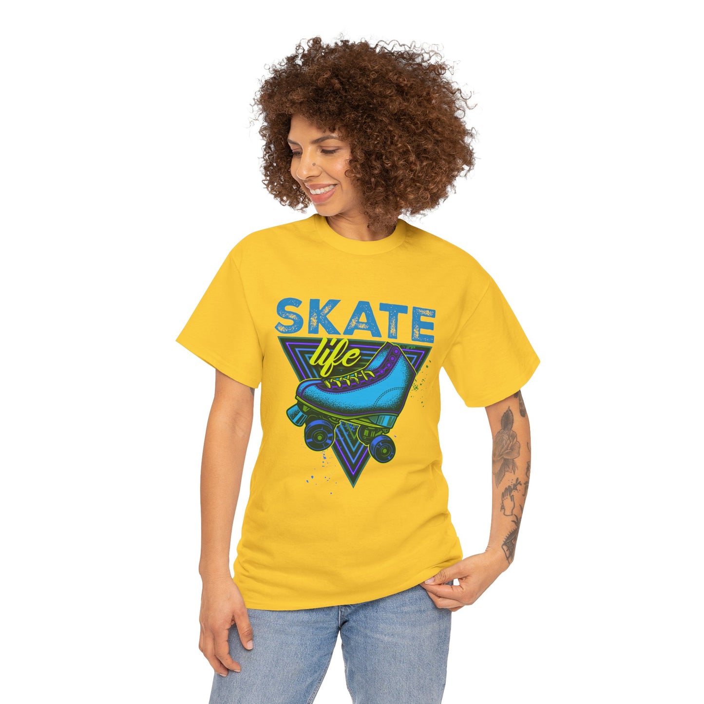 Unisex Roller Skating T-Shirt "Skate Life" Blue Graphic