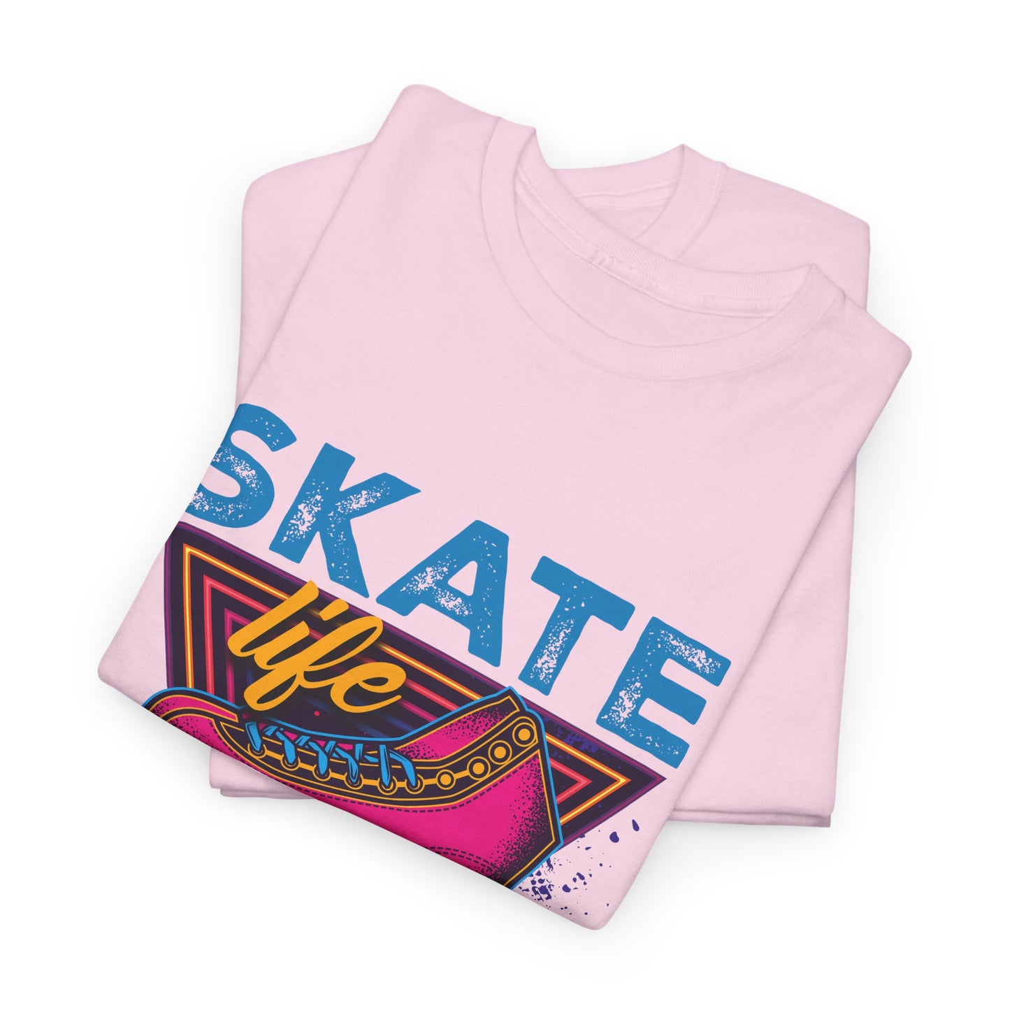 Adult Roller Skating T-Shirt - "Skate Life" - Pink Graphic