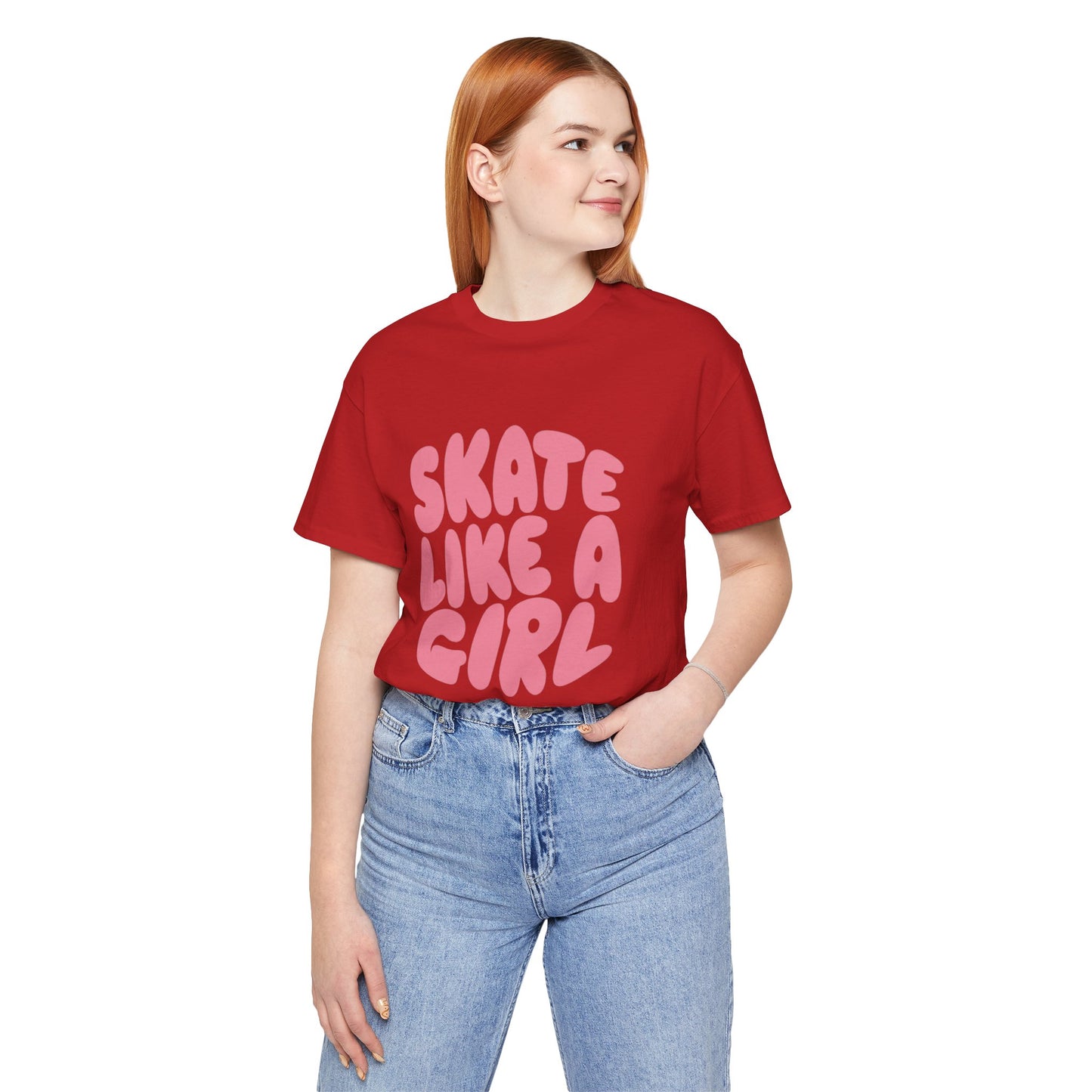 Women's "Skate Like A Girl" Roller Skate Graphic Cotton T-Shirt