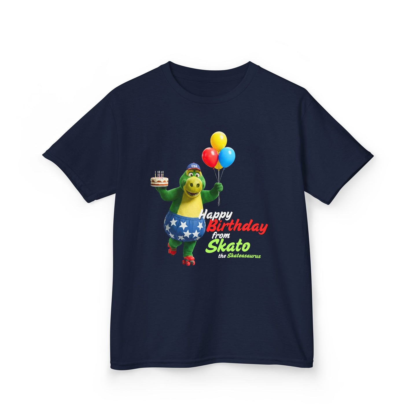 Kid's Roller Skating Birthday T-Shirt - Happy Birthday from Skato - Tee for Boys and Girls