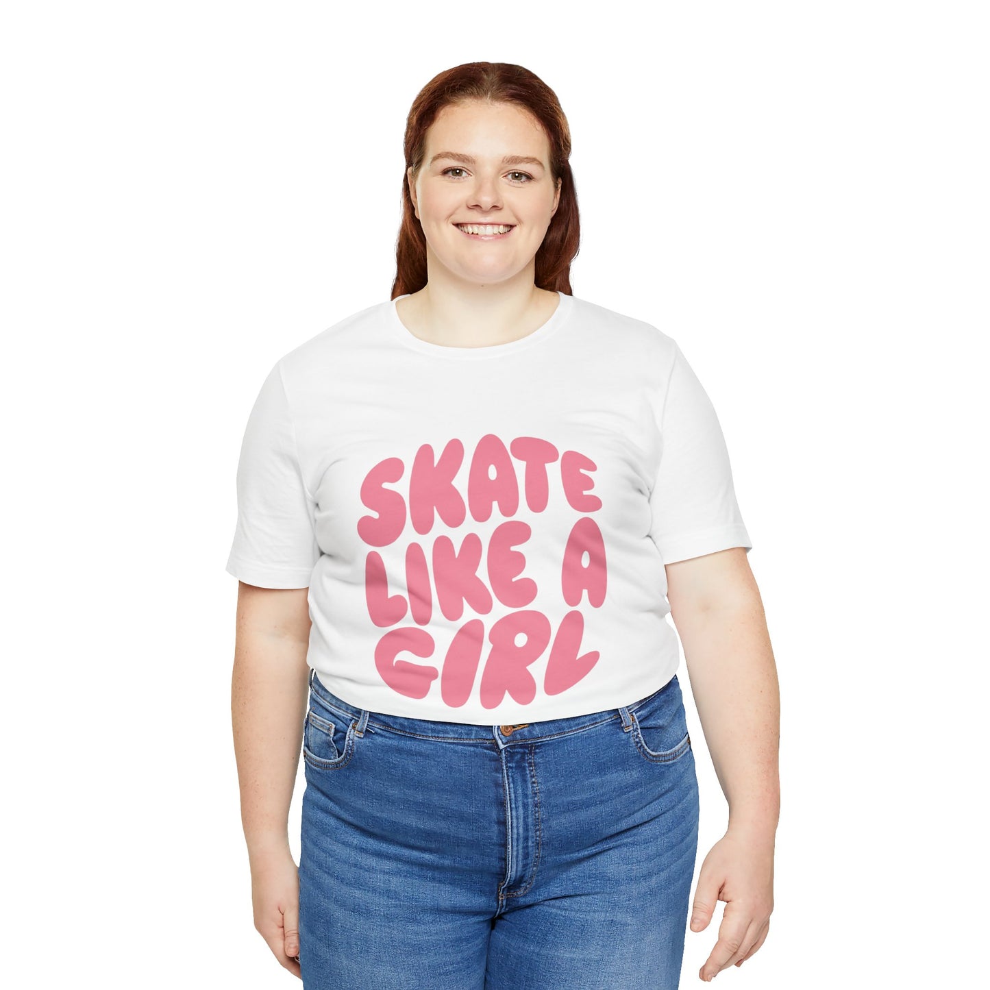Women's "Skate Like A Girl" Roller Skate Graphic Cotton T-Shirt