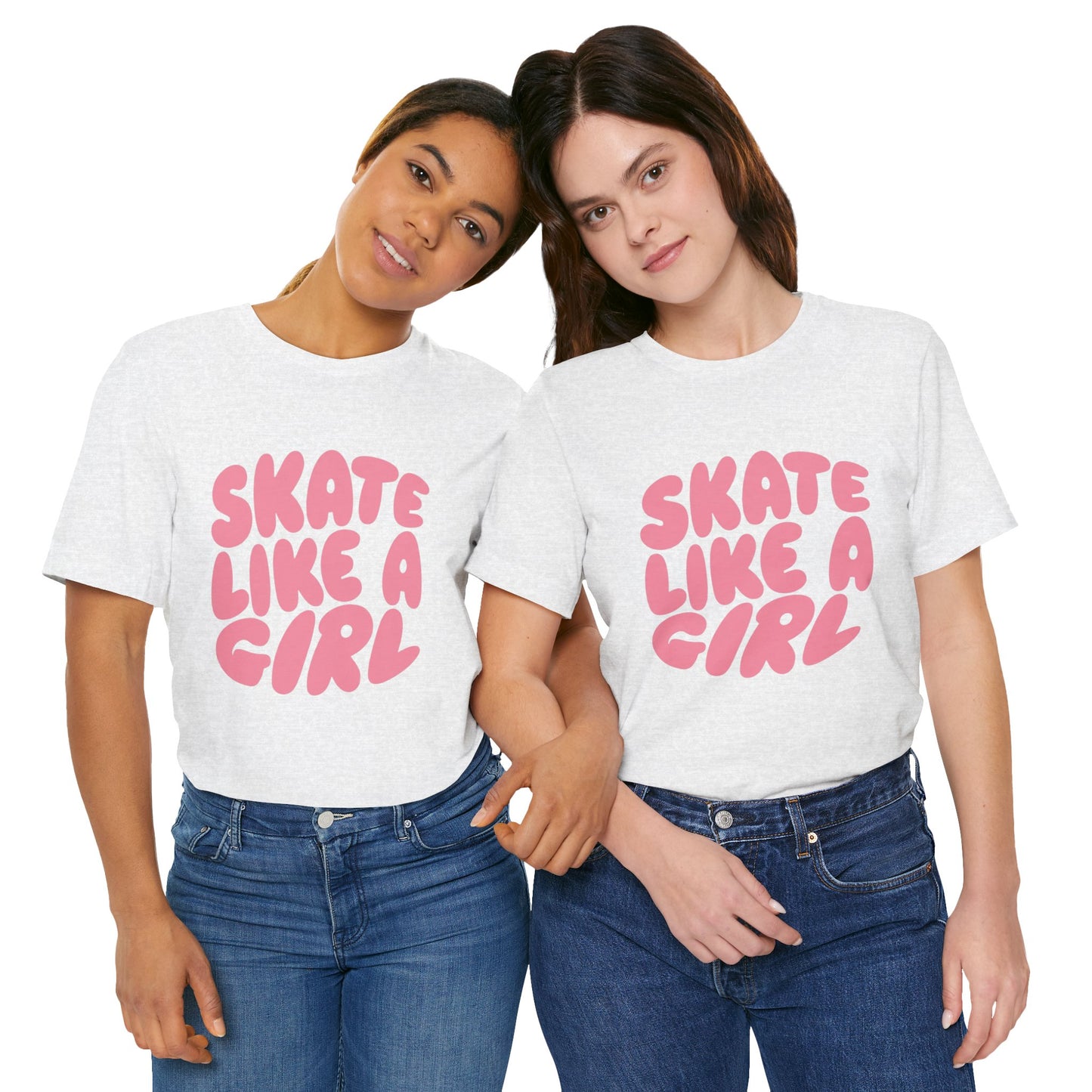 Women's "Skate Like A Girl" Roller Skate Graphic Cotton T-Shirt