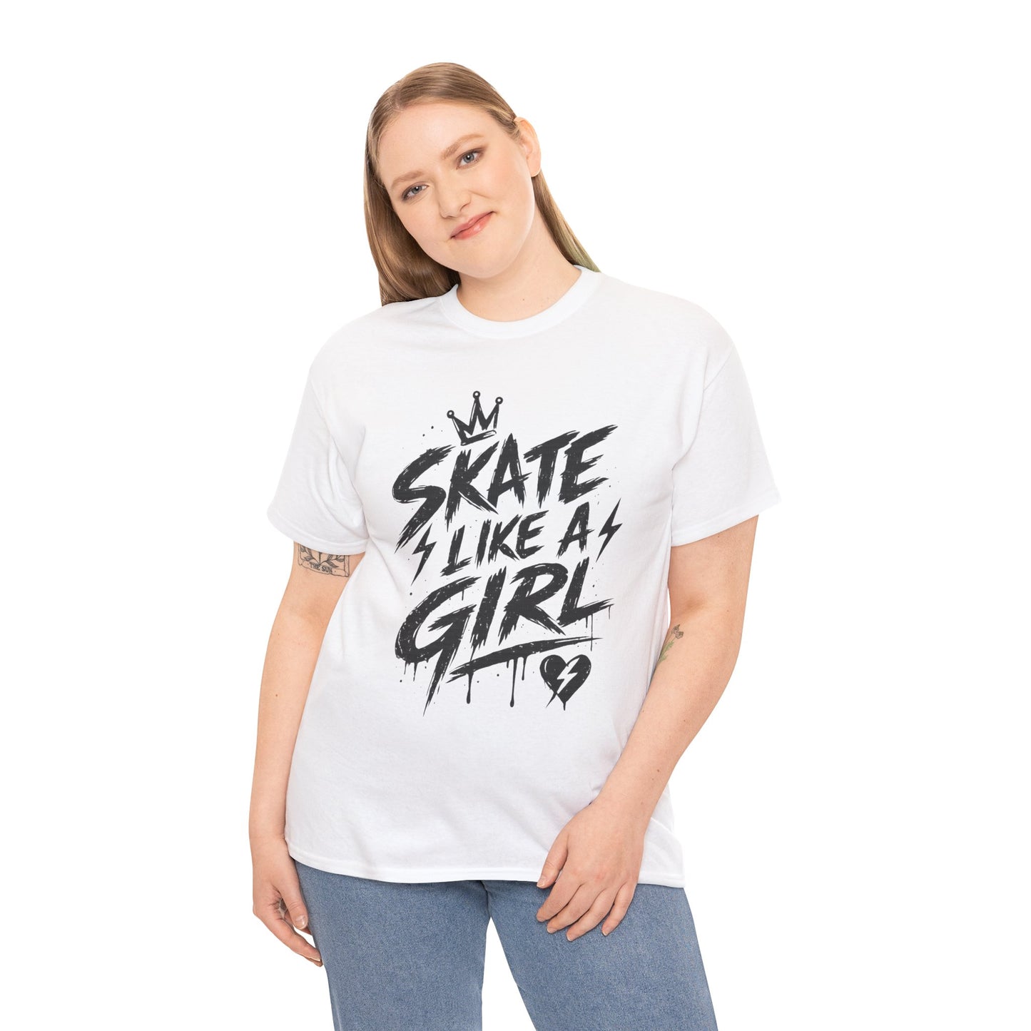 Adult Skate Like a Girl Women's T-Shirt | Roller Skating, Ice Skater, Roller Derby, Hockey & Rink Life Tee
