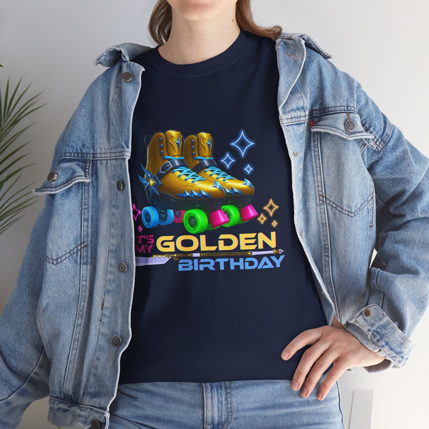 It's My Golden Birthday  - Adult and Teens Roller Skate Graphic T-Shirt – 100% Cotton, Female