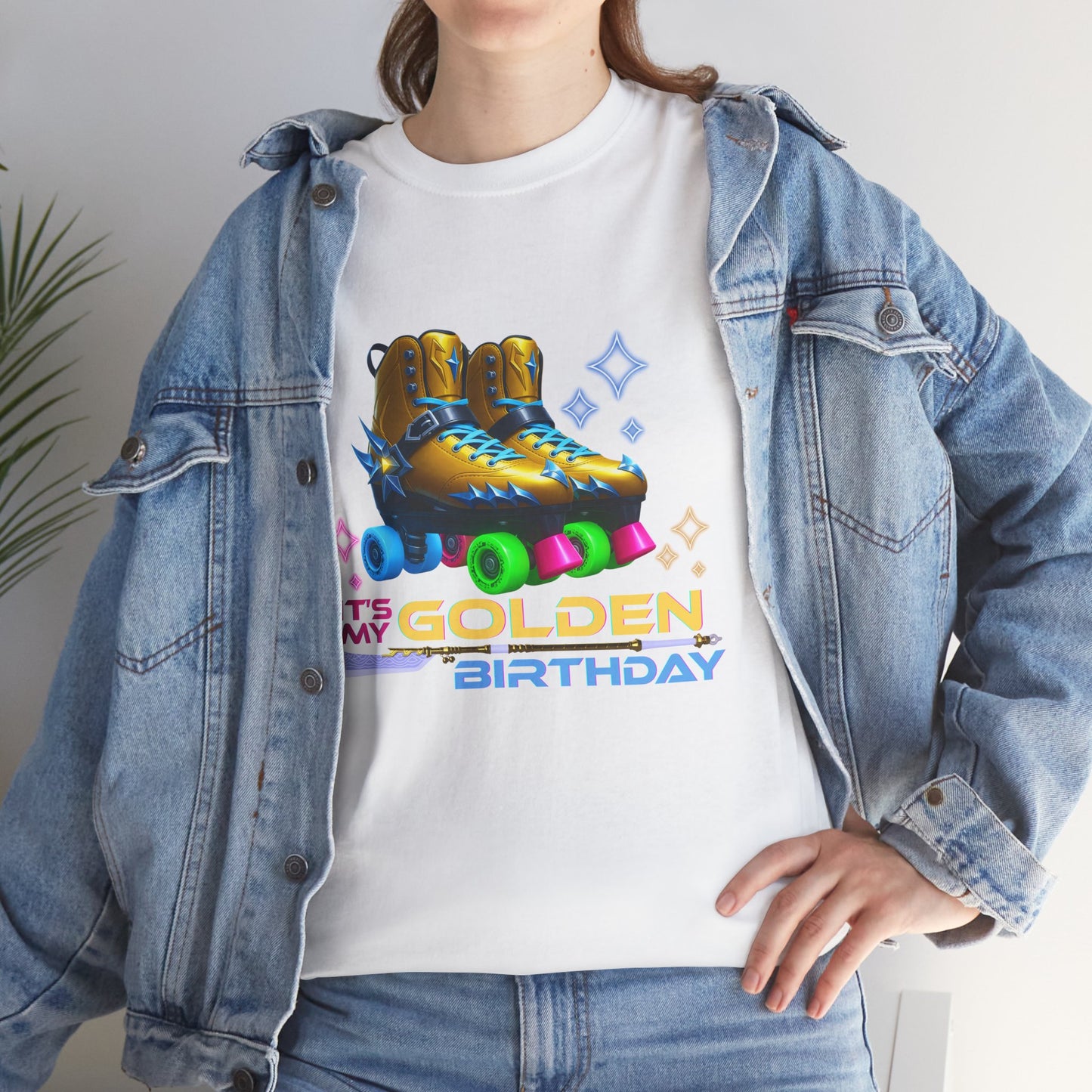 It's My Golden Birthday  - Adult and Teens Roller Skate Graphic T-Shirt – 100% Cotton, Female