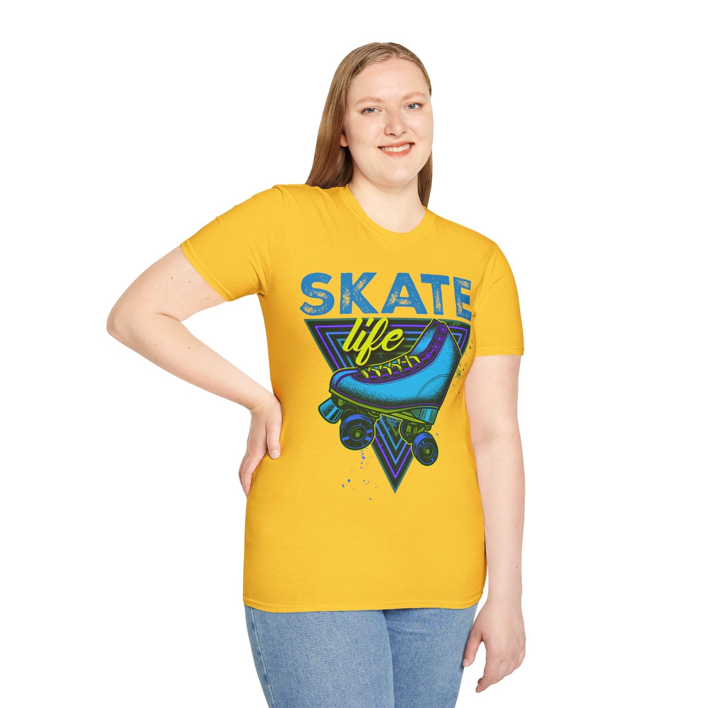 Tampa FL - Adult "Skate Life" Roller Skater T-Shirt (Blue Graphic)