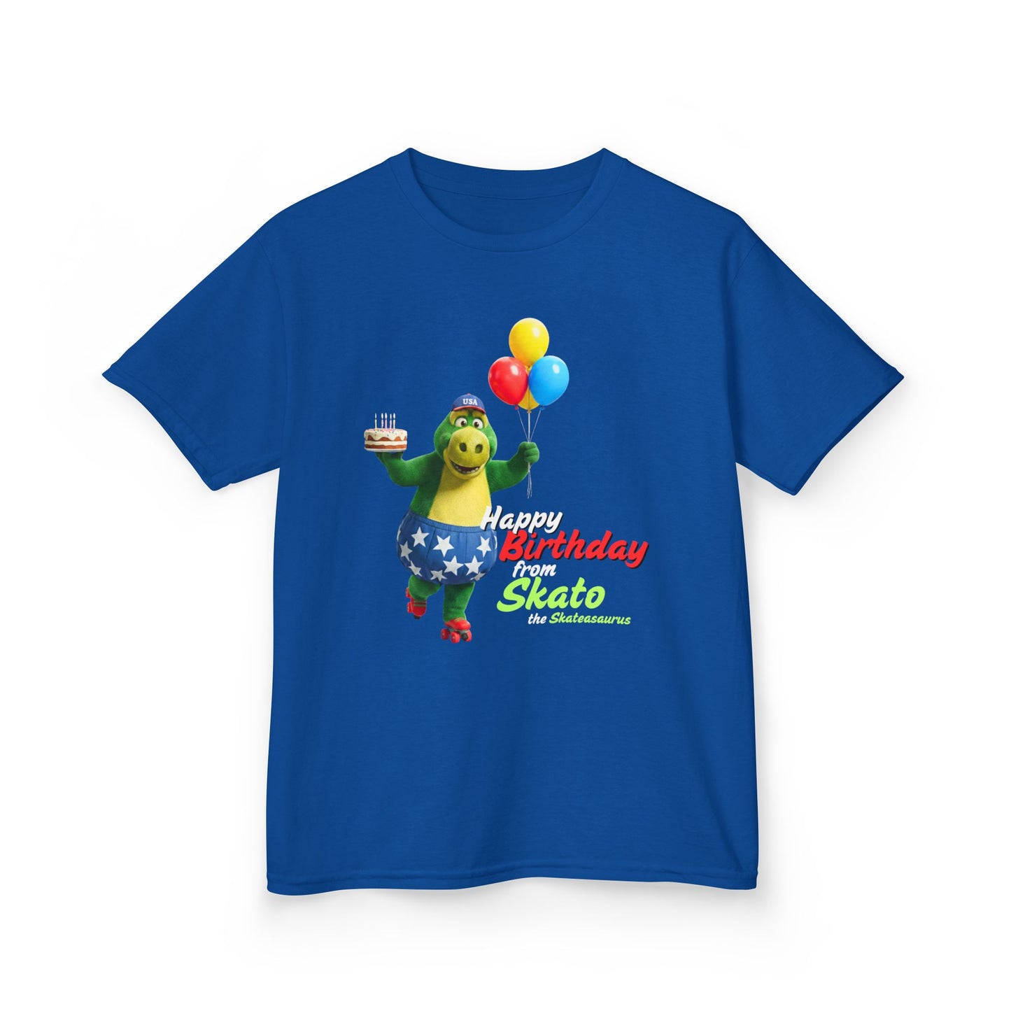 Kid's Roller Skating Birthday T-Shirt - Happy Birthday from Skato - Tee for Boys and Girls