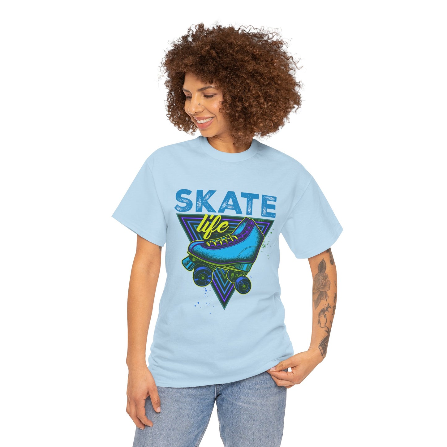 Unisex Roller Skating T-Shirt "Skate Life" Blue Graphic