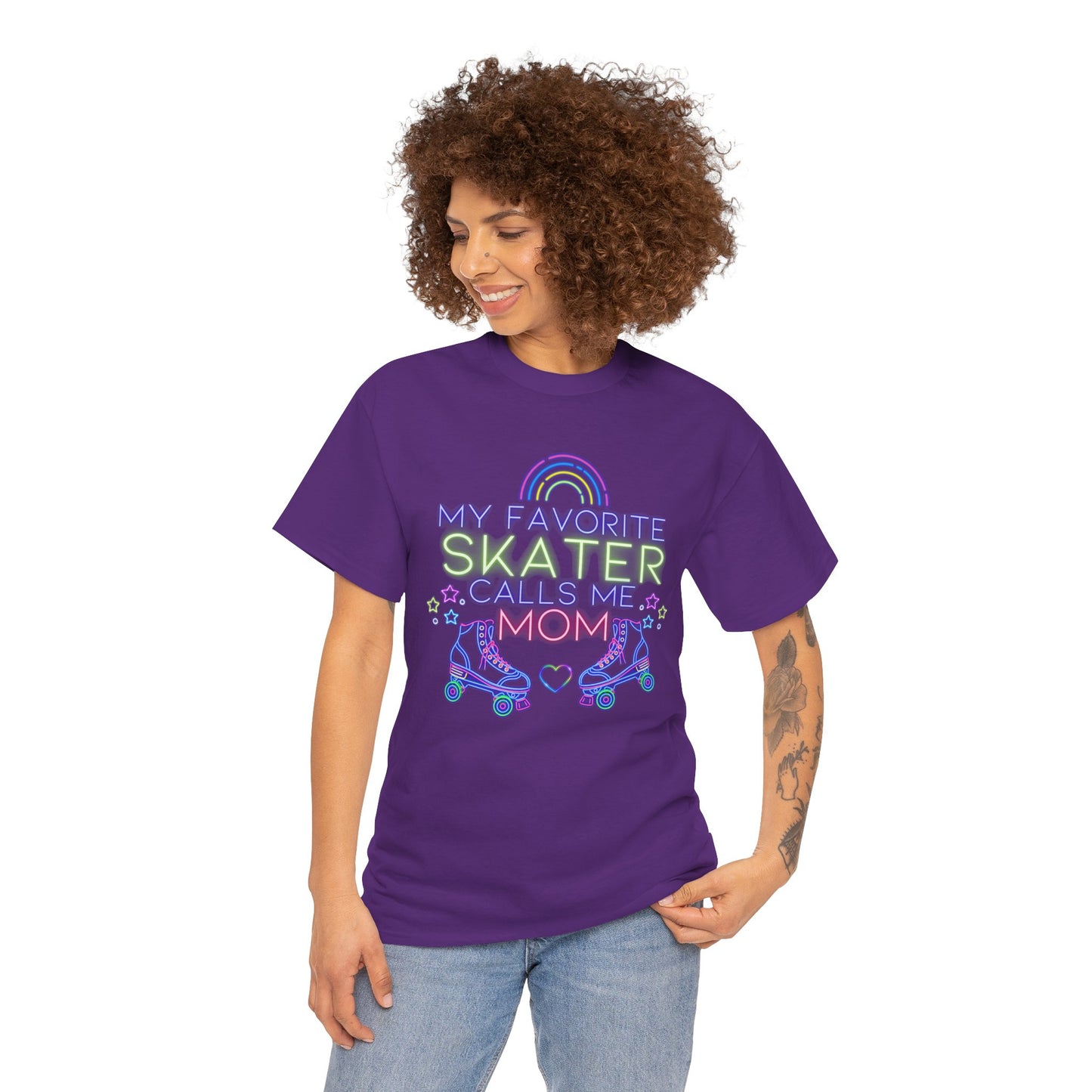 Women's "My Favorite Skater Calls Me Mom" Roller Skating Tee for Mothers