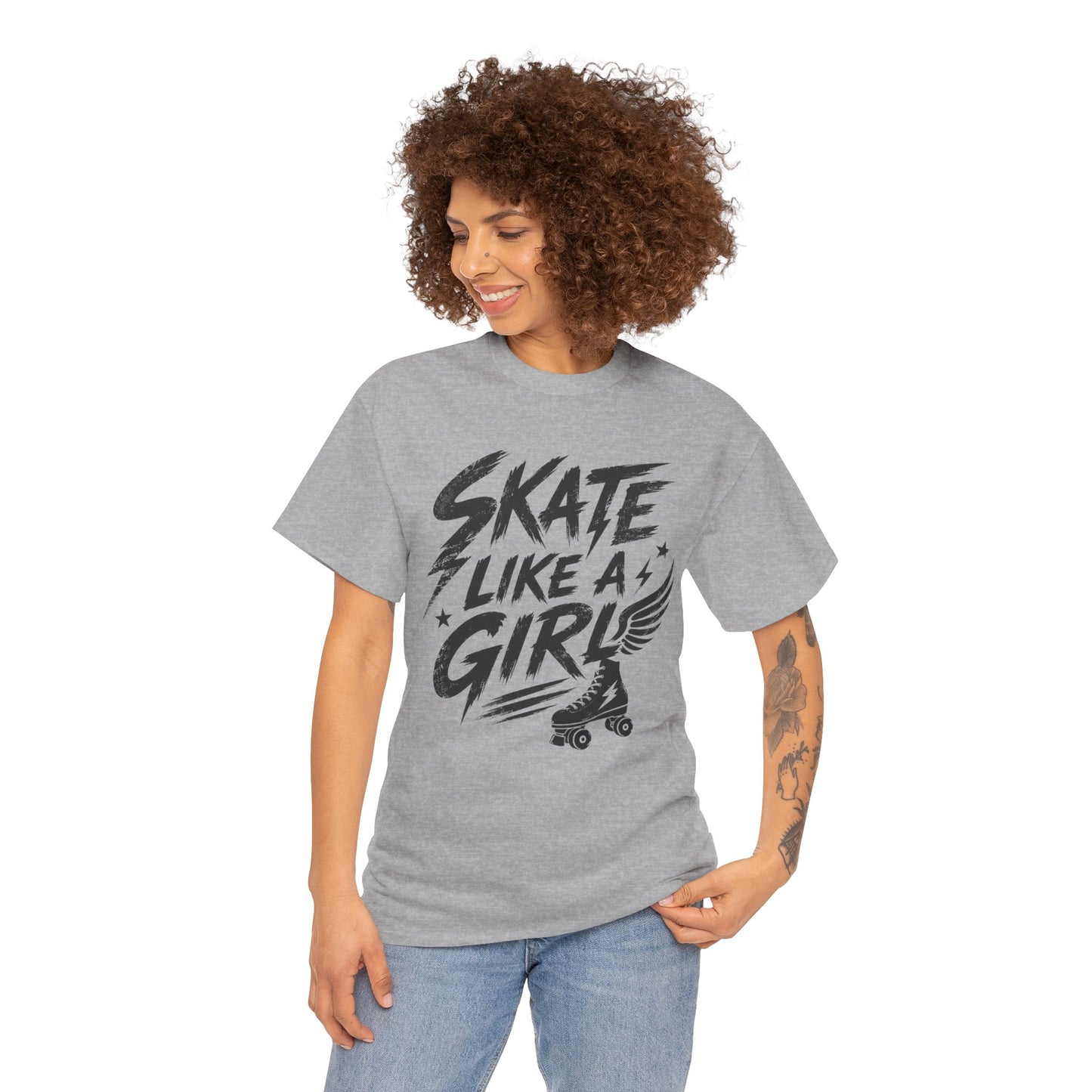 Adult Skate Like a Girl Women's T-Shirt | Roller Skating, Roller Derby Girl & Rink Life Tee