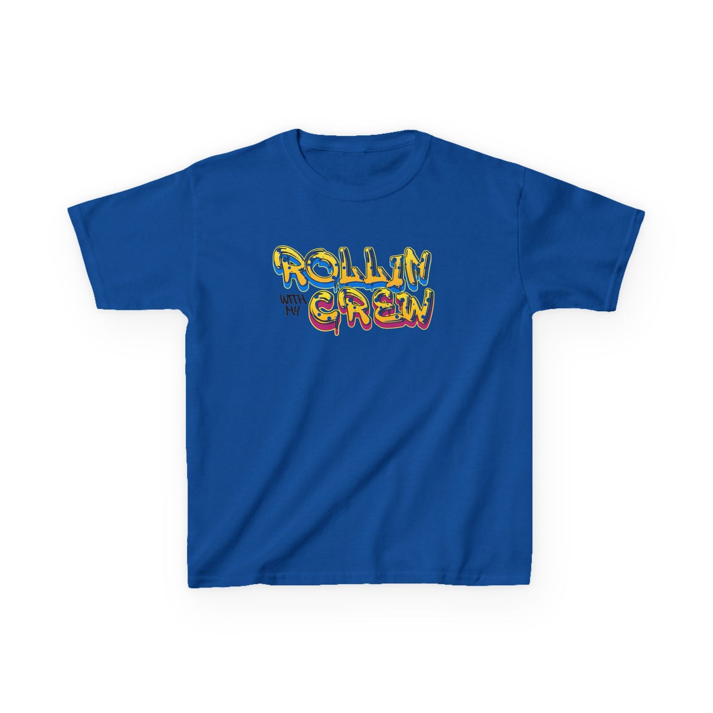 Kid's Roller Skating T-Shirt - Rollin With My Crew - Birthday Party Tee