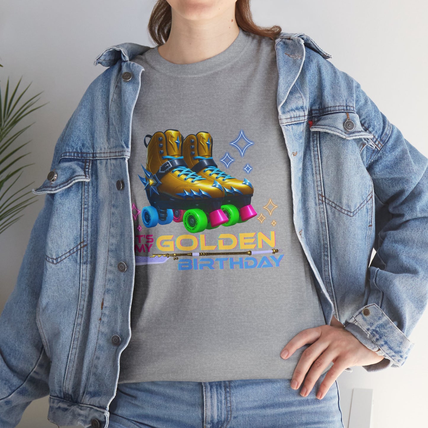 It's My Golden Birthday  - Adult and Teens Roller Skate Graphic T-Shirt – 100% Cotton, Female