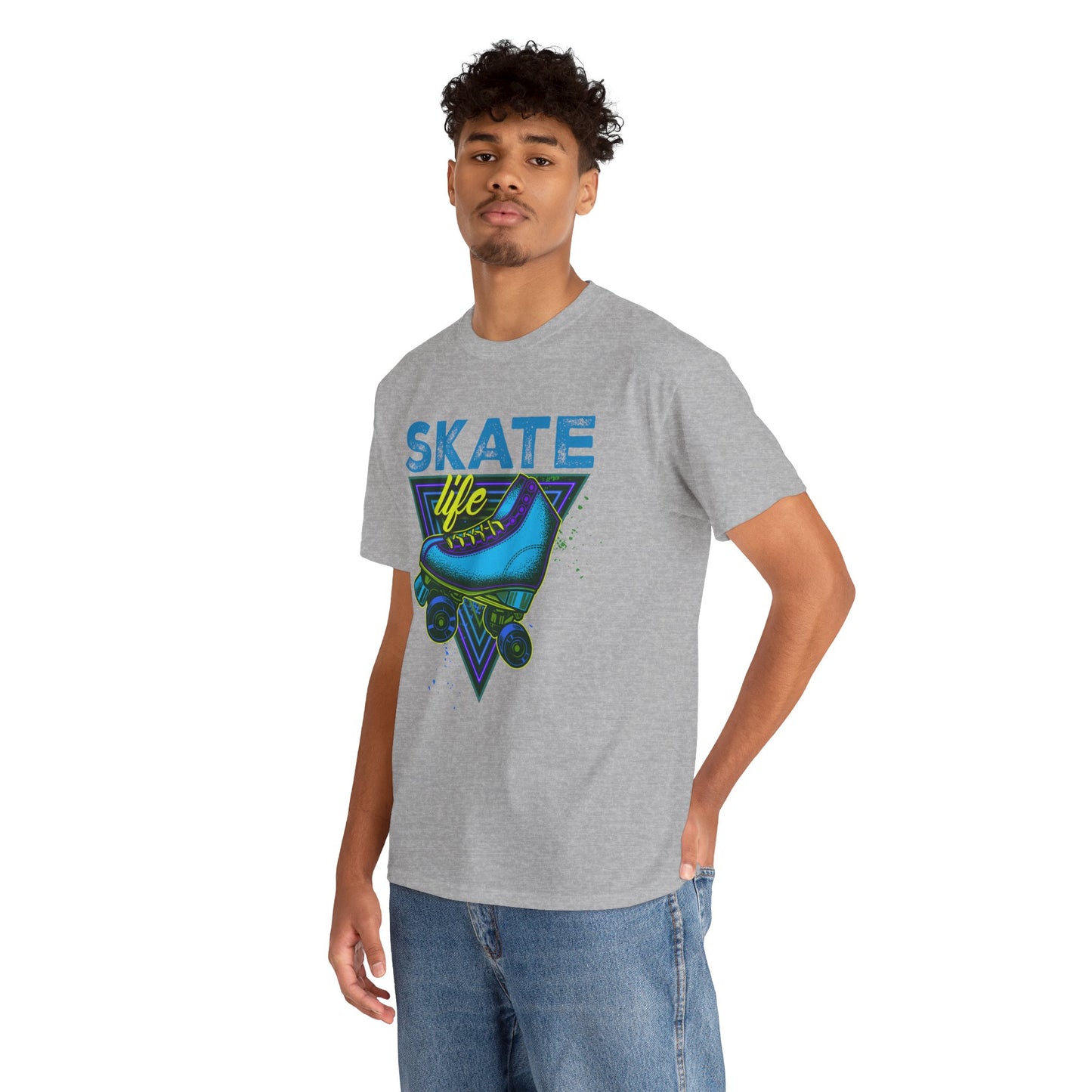 Jackson, NJ - Adult "Skate Life" Roller Skater T-Shirt (Blue Graphic)