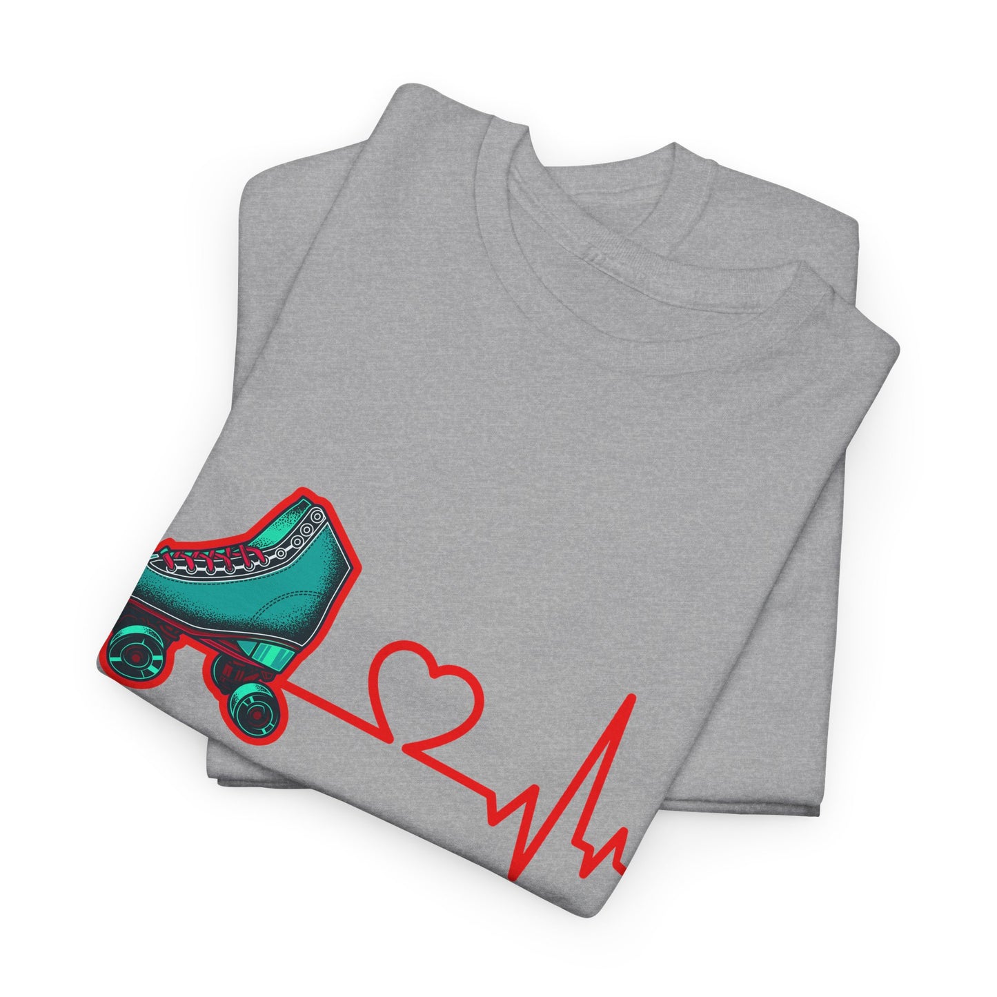 Adult Roller Skating T-Shirt - Heartbeat of Roller Skating - Rink Life Tee