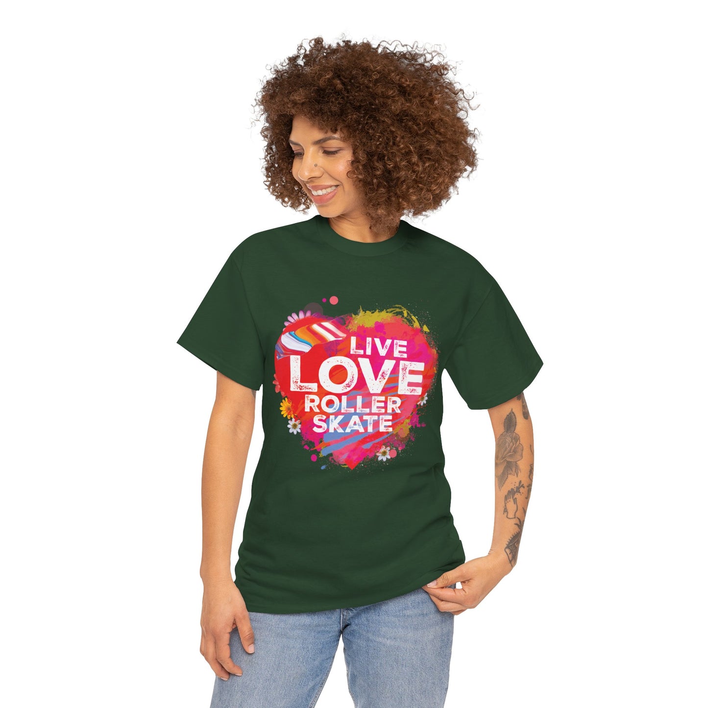 Women's "Live Love Roller Skate" T-Shirt for Skating Lovers