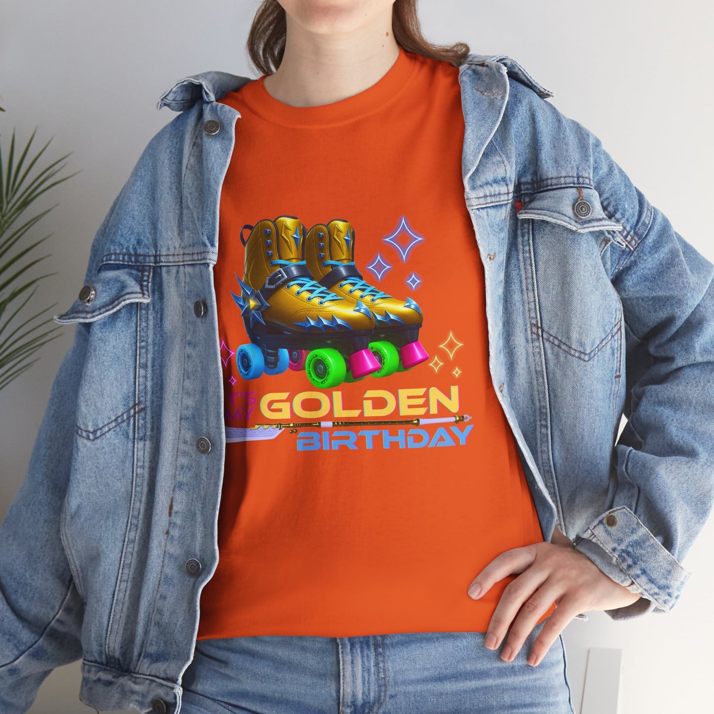 It's My Golden Birthday  - Adult and Teens Roller Skate Graphic T-Shirt – 100% Cotton, Female