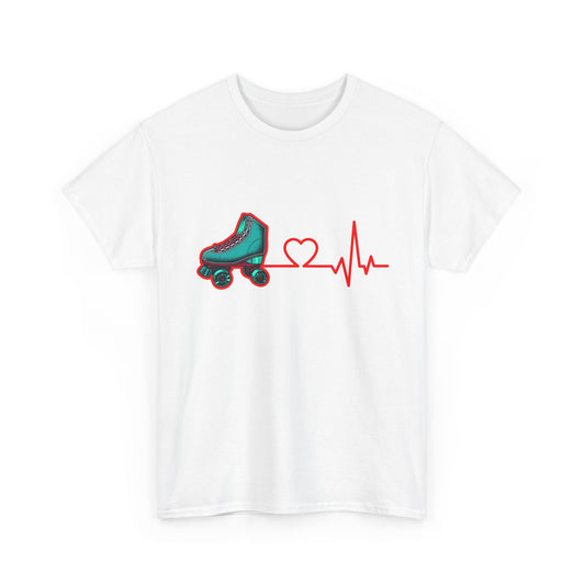 Adult Roller Skating T-Shirt - Heartbeat of Roller Skating - Rink Life Tee