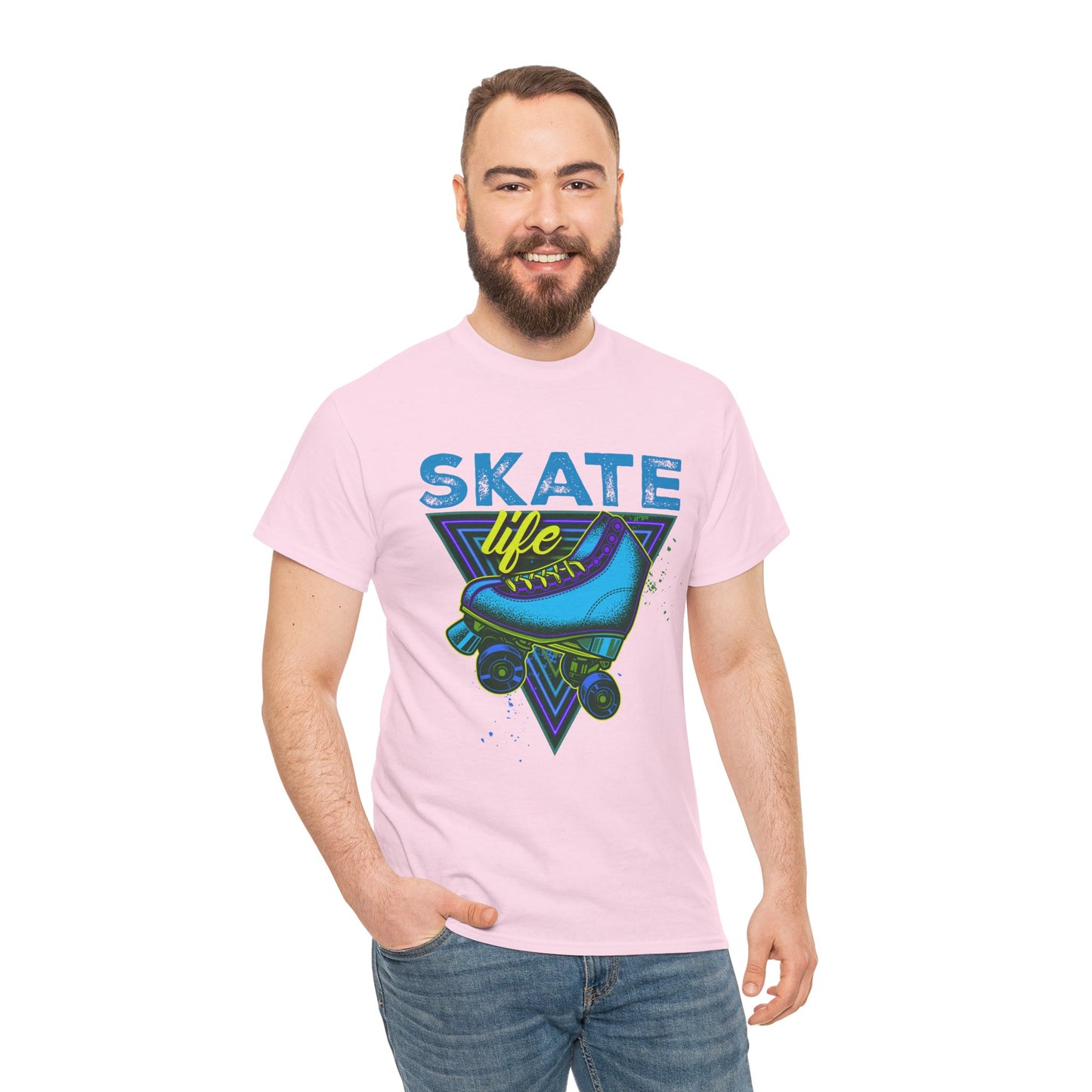 Unisex Roller Skating T-Shirt "Skate Life" Blue Graphic