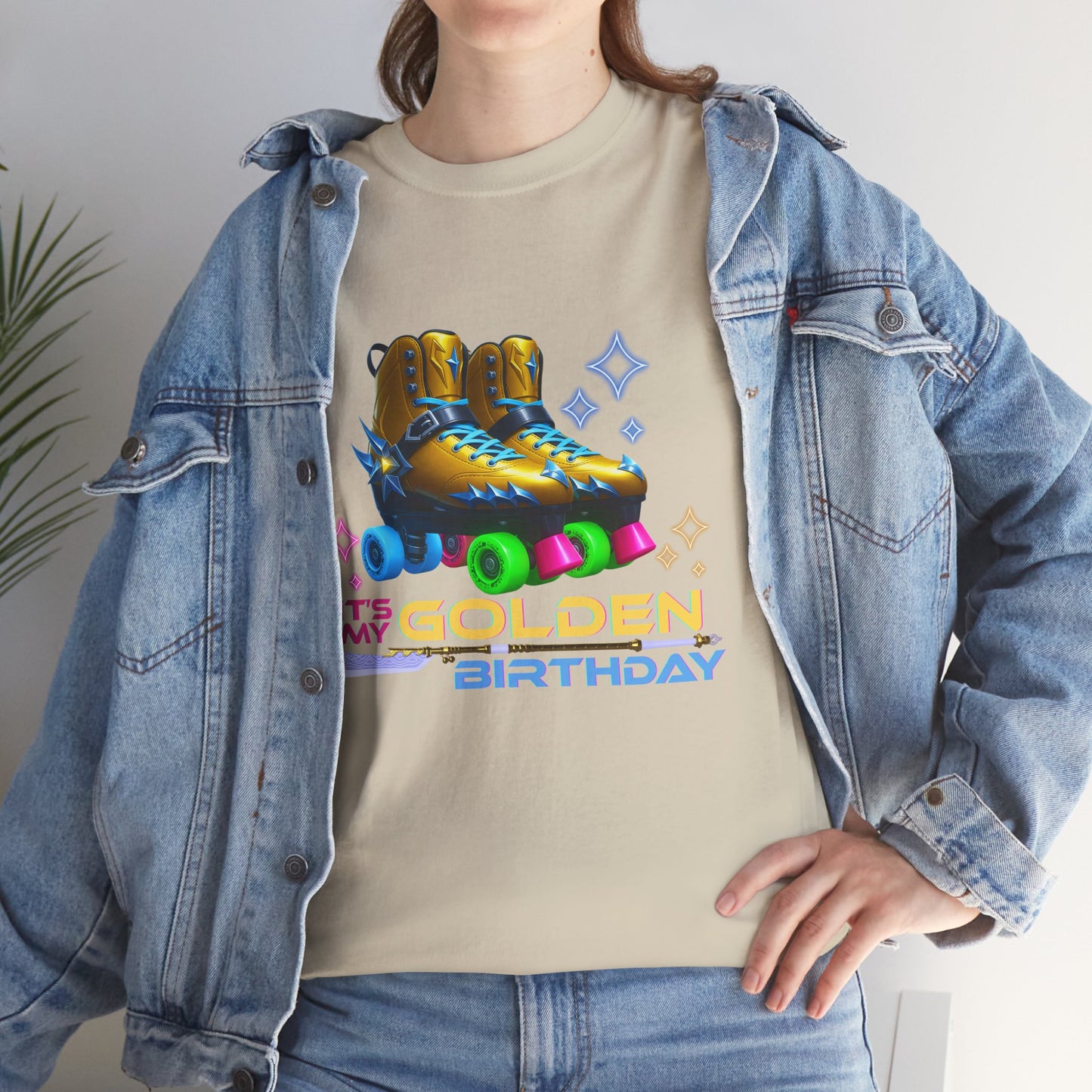 It's My Golden Birthday  - Adult and Teens Roller Skate Graphic T-Shirt – 100% Cotton, Female
