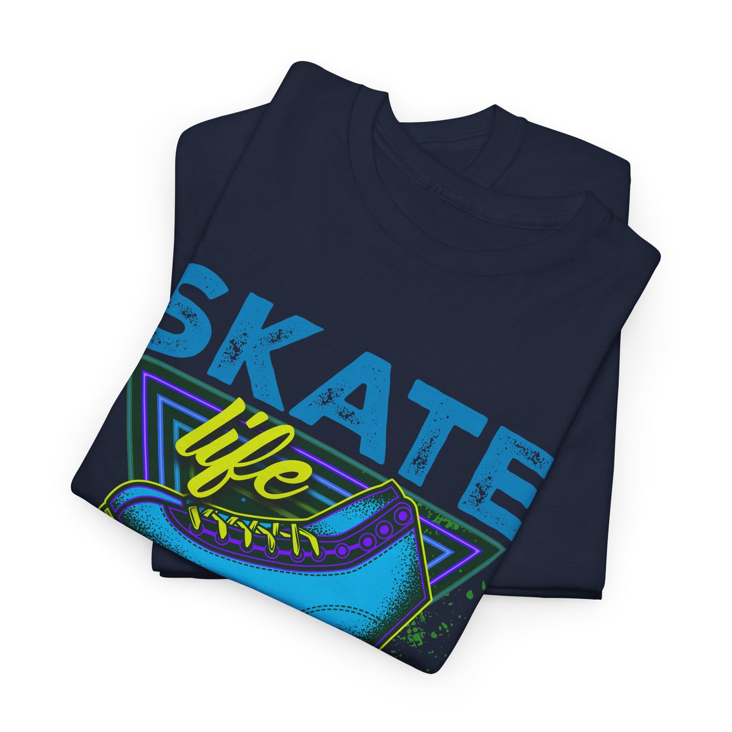 Jackson, NJ - Adult "Skate Life" Roller Skater T-Shirt (Blue Graphic)