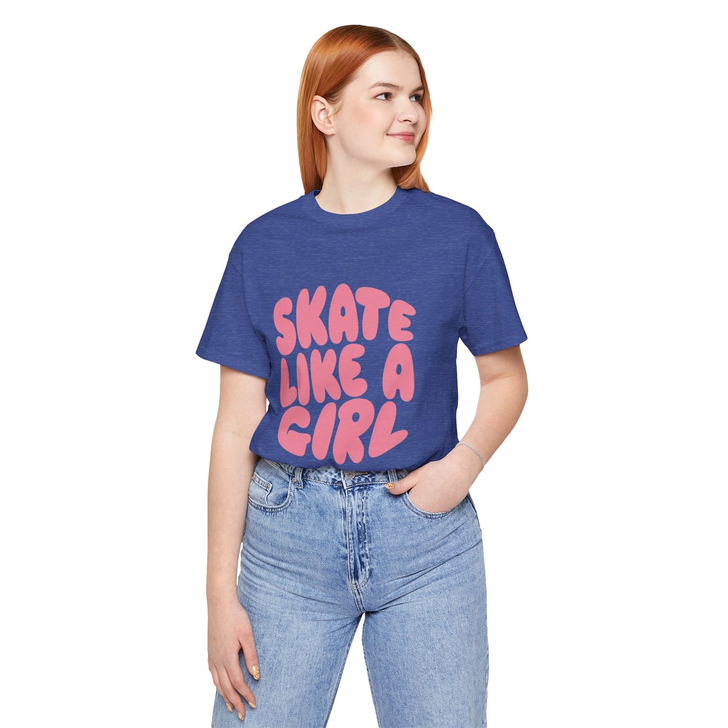 Women's "Skate Like A Girl" Roller Skate Graphic Cotton T-Shirt