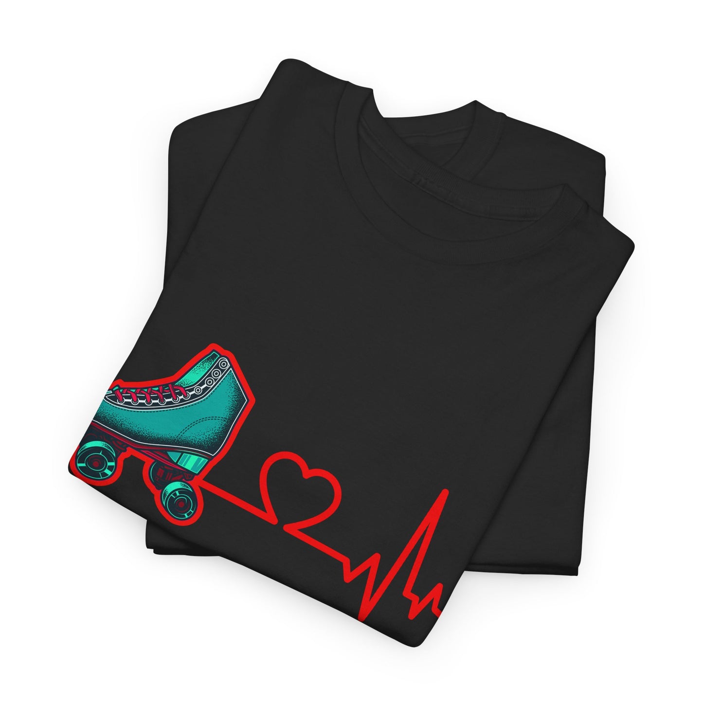 Adult Roller Skating T-Shirt - Heartbeat of Roller Skating - Rink Life Tee