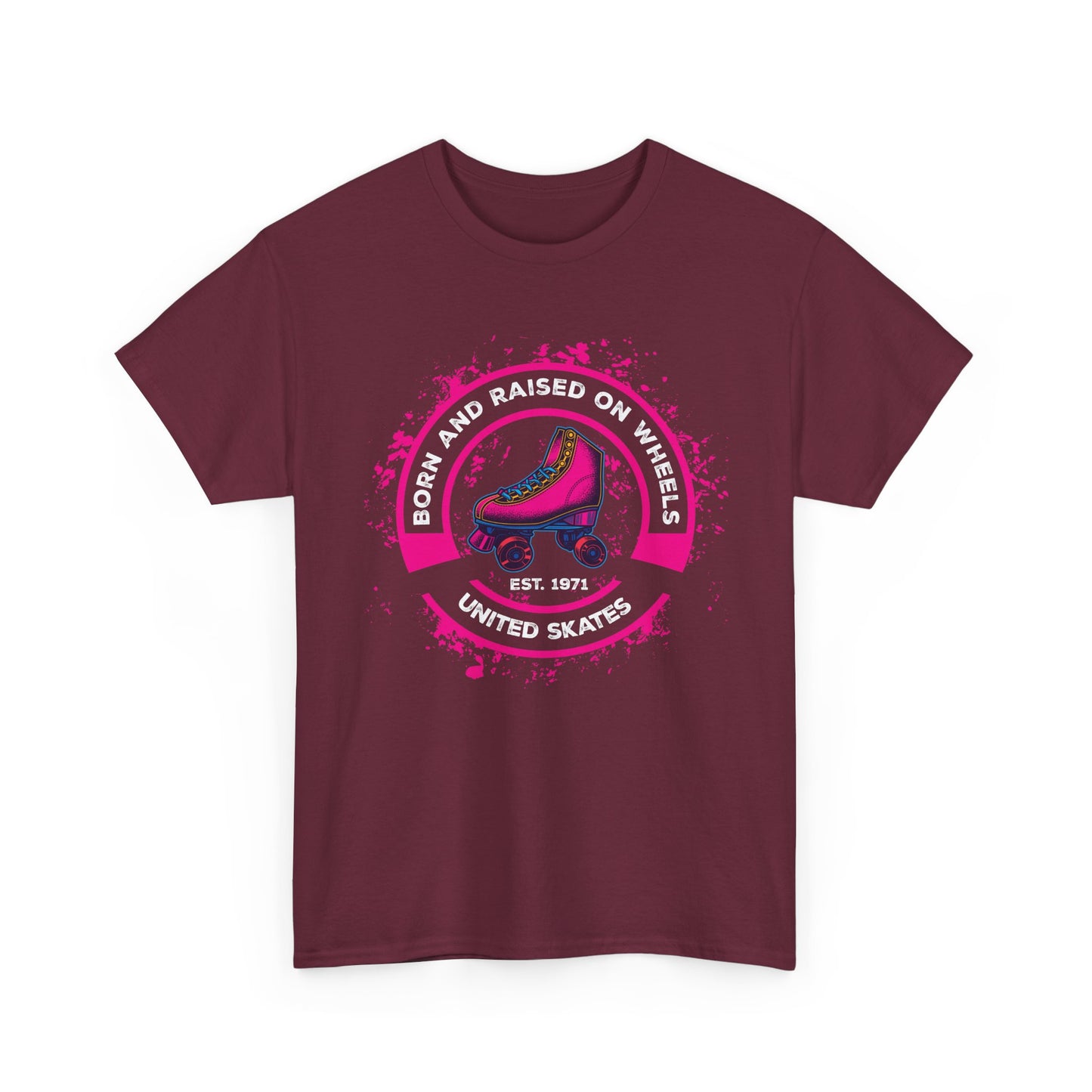 Adult "Born & Raised on Wheels" Roller Skating T-Shirt